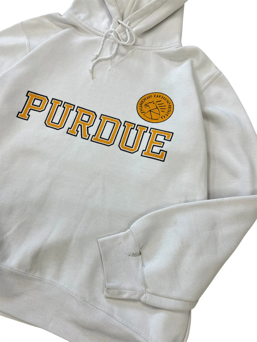 Vintage 90s Purdue University Graphic Hooded Sweatshirt - Boxy L Hammered Threads