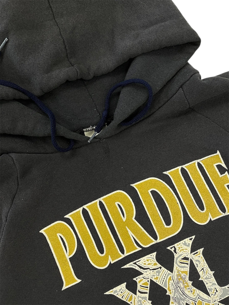 Vintage 90s Purdue Boilermakers Graphic Hooded Sweatshirt - XL Hammered Threads