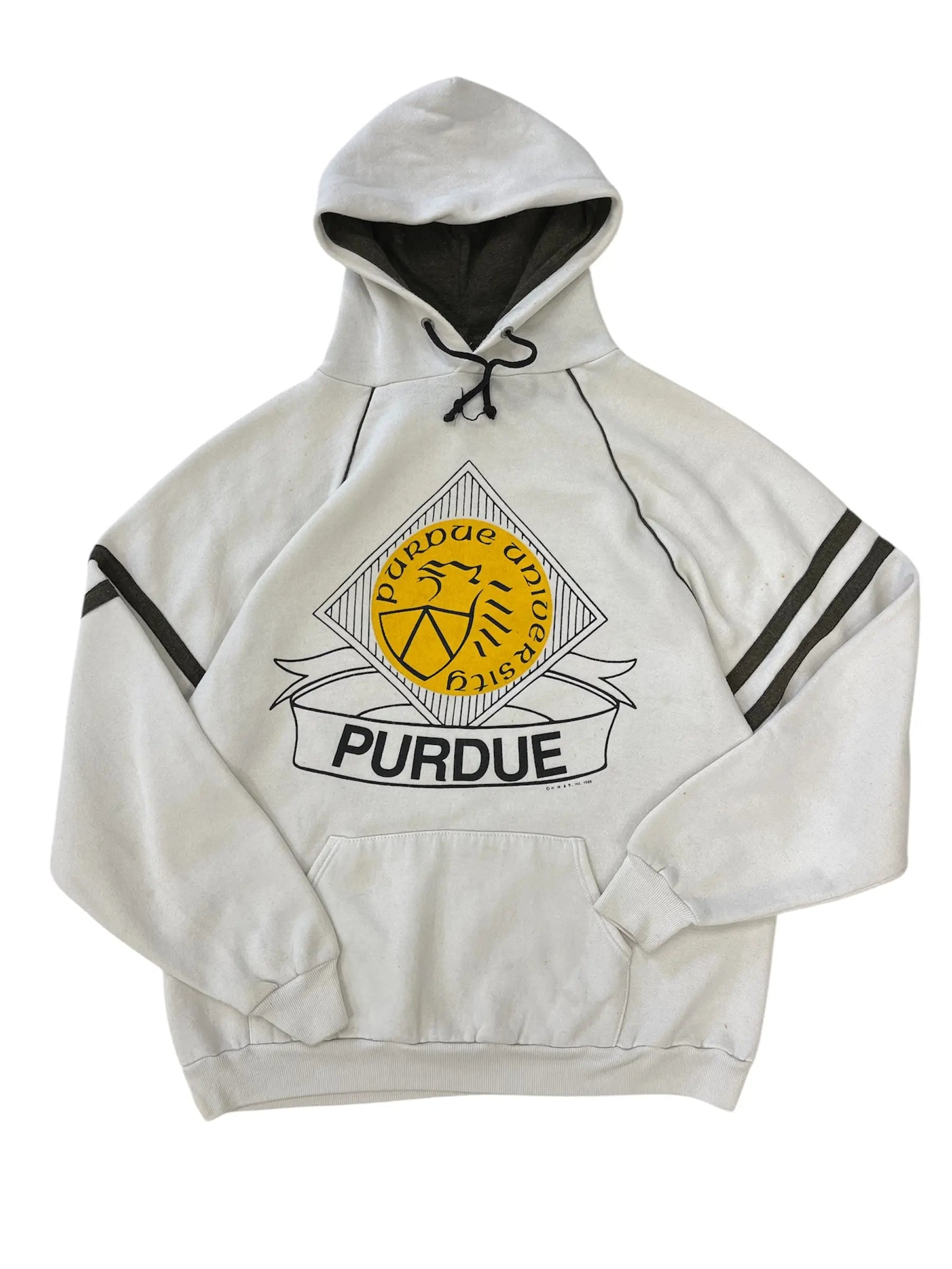 Vintage 90s Purdue University Graphic Hooded Sweatshirt - L Hammered Threads