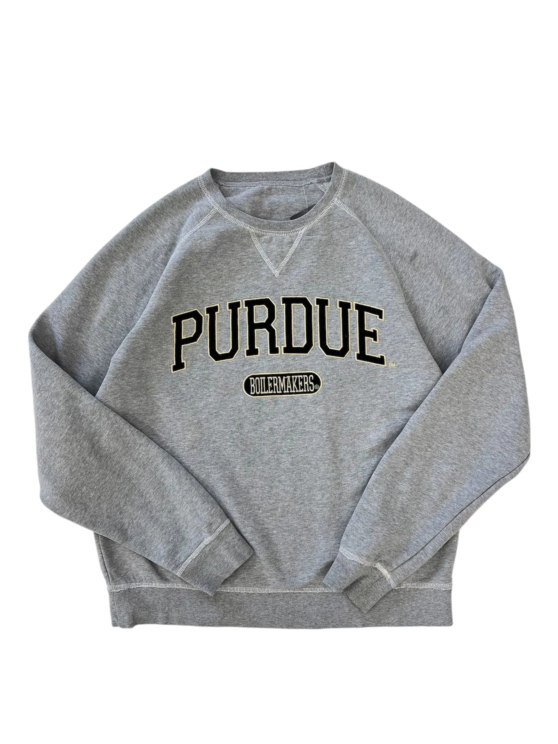 New Age Purdue Boilermakers Embroidered Crewneck Sweatshirt - L Hammered Threads