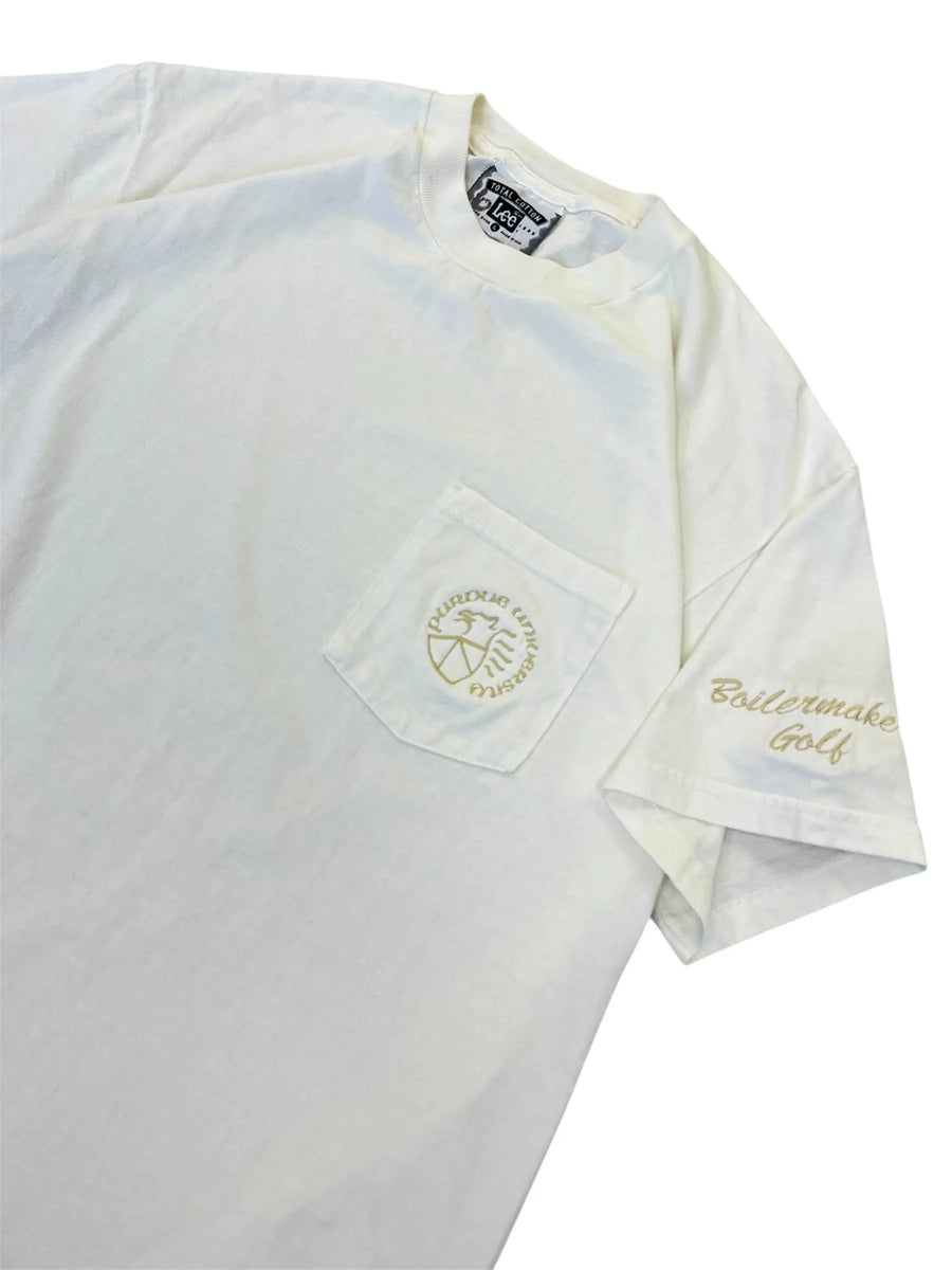Vintage 90s Purdue University Golf Embroidered Pocket Tshirt - L Hammered Threads