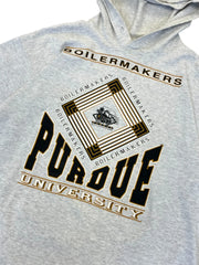 Vintage 90s Purdue University Boilermakers Graphic Hooded Tshirt -L Hammered Threads