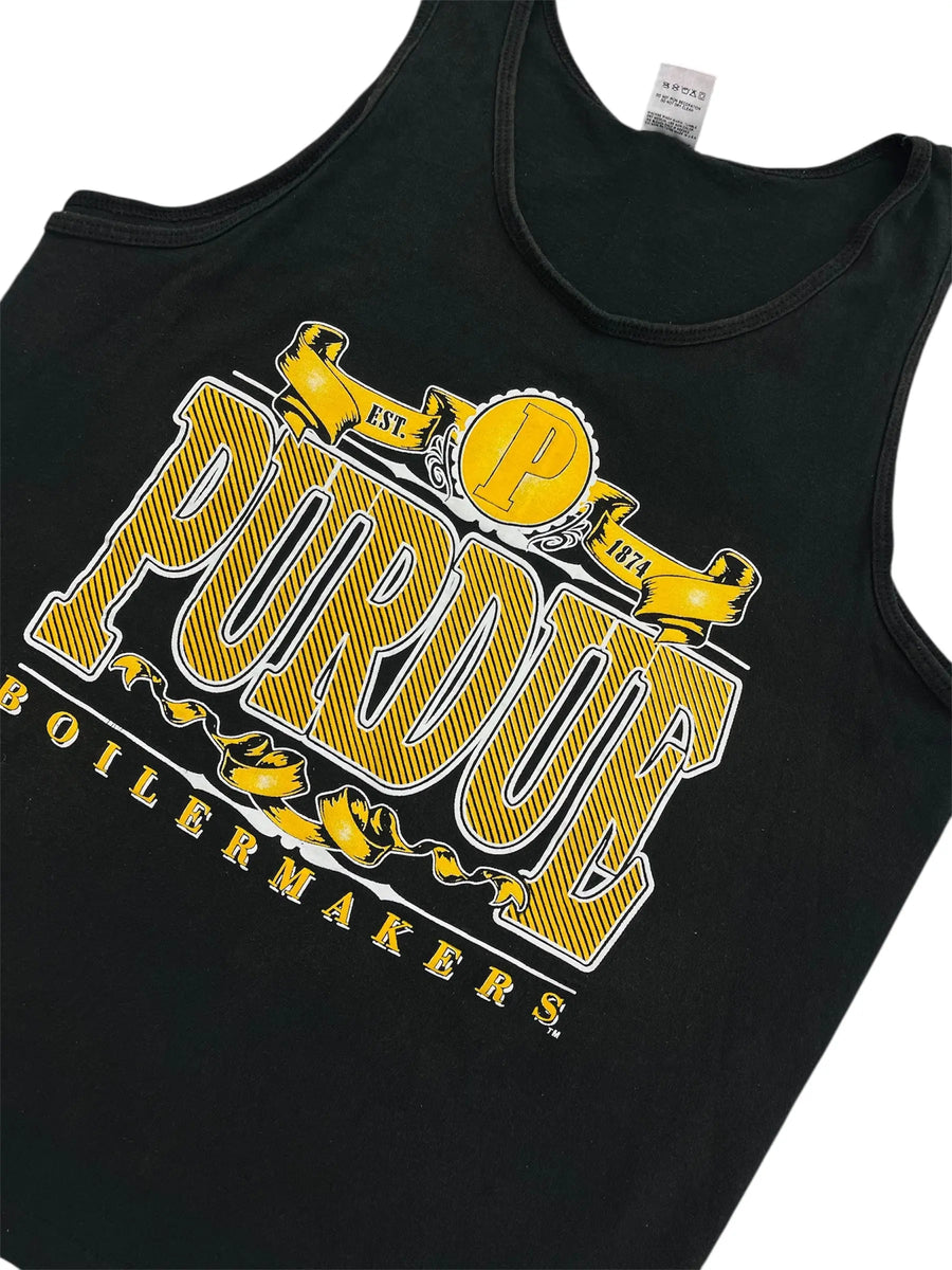 Vintage 90s Purdue Boilermakers Graphic Tank Top - XL Hammered Threads