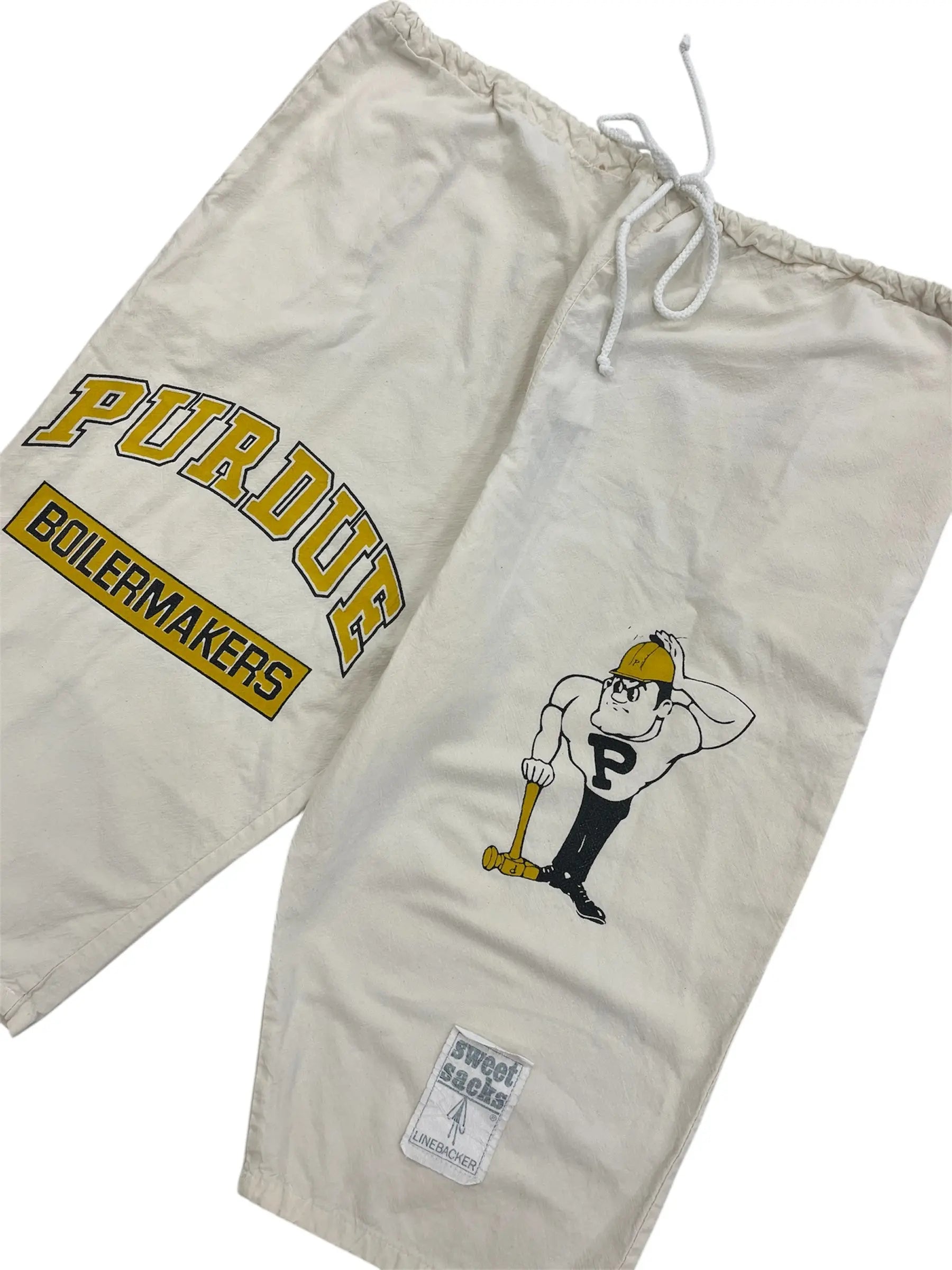 Vintage 90s Purdue University Boilermakers Graphic Linen Shorts - XL Hammered Threads