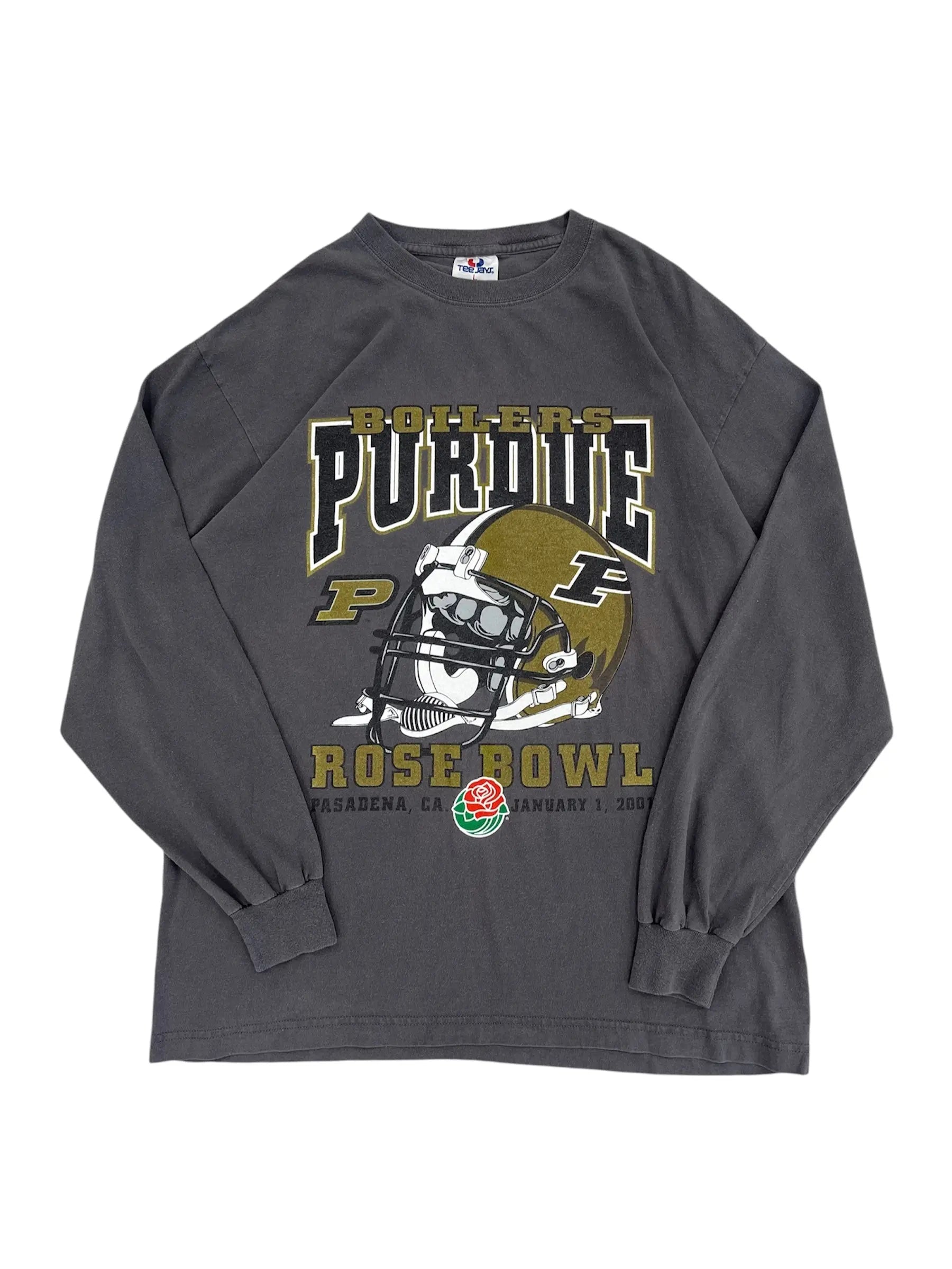 2001 Purdue Boilers Rose Bowl Graphic Long Sleeve Shirt- L Hammered Threads