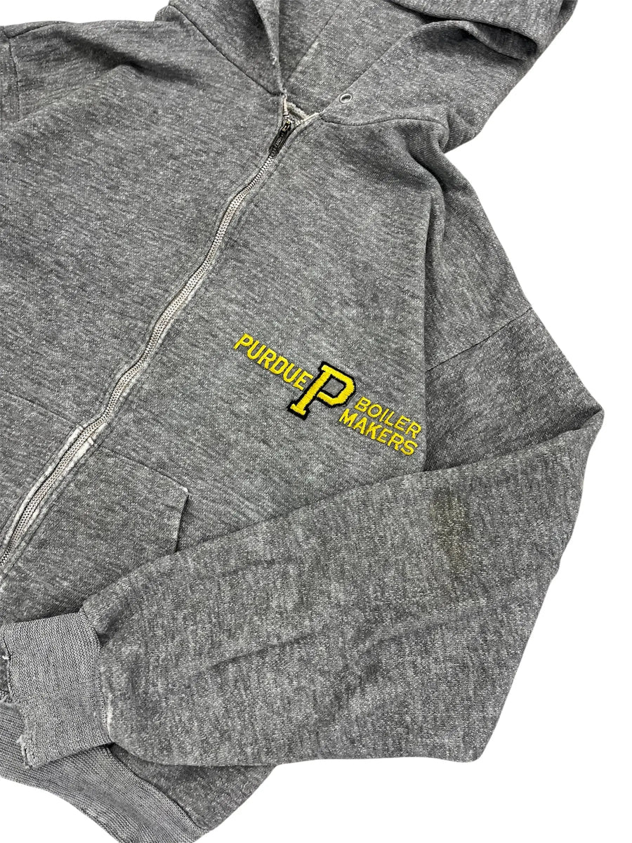 Vintage 80s Purdue Embroidered Hooded Sweatshirt - Boxy M Hammered Threads