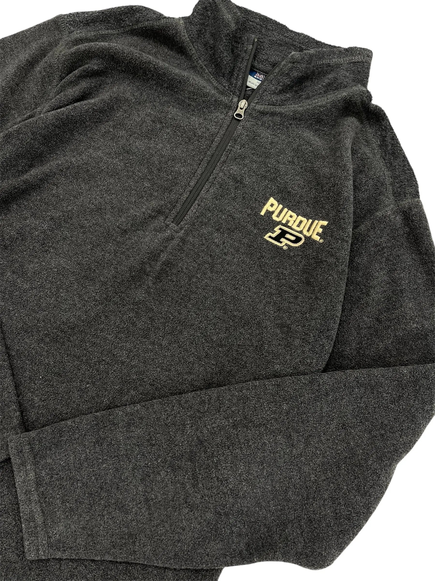 Y2K 2000s Purdue Embroidered 1/4 Zip Pullover - XL Hammered Threads