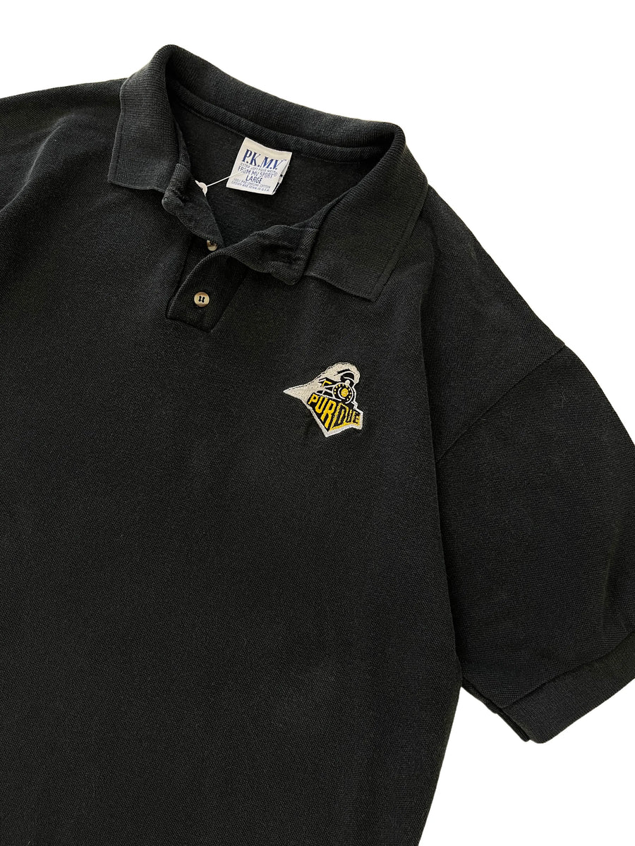Vintage 90s Purdue Embroidered Polo Tshirt - L Hammered Threads