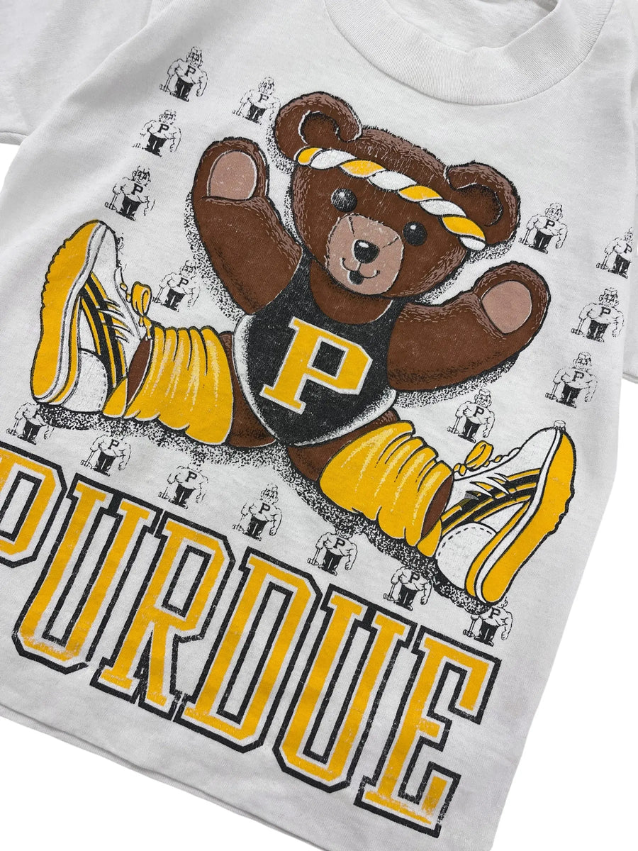 Vintage 90s Purdue Teddy Bear Tshirt - Youth 3T Hammered Threads