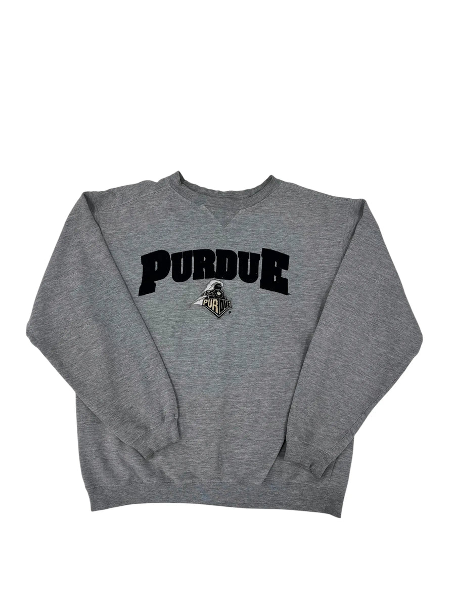 Vintage Y2K Purdue Embroidered Crewneck Sweatshirt - Boxy L Hammered Threads