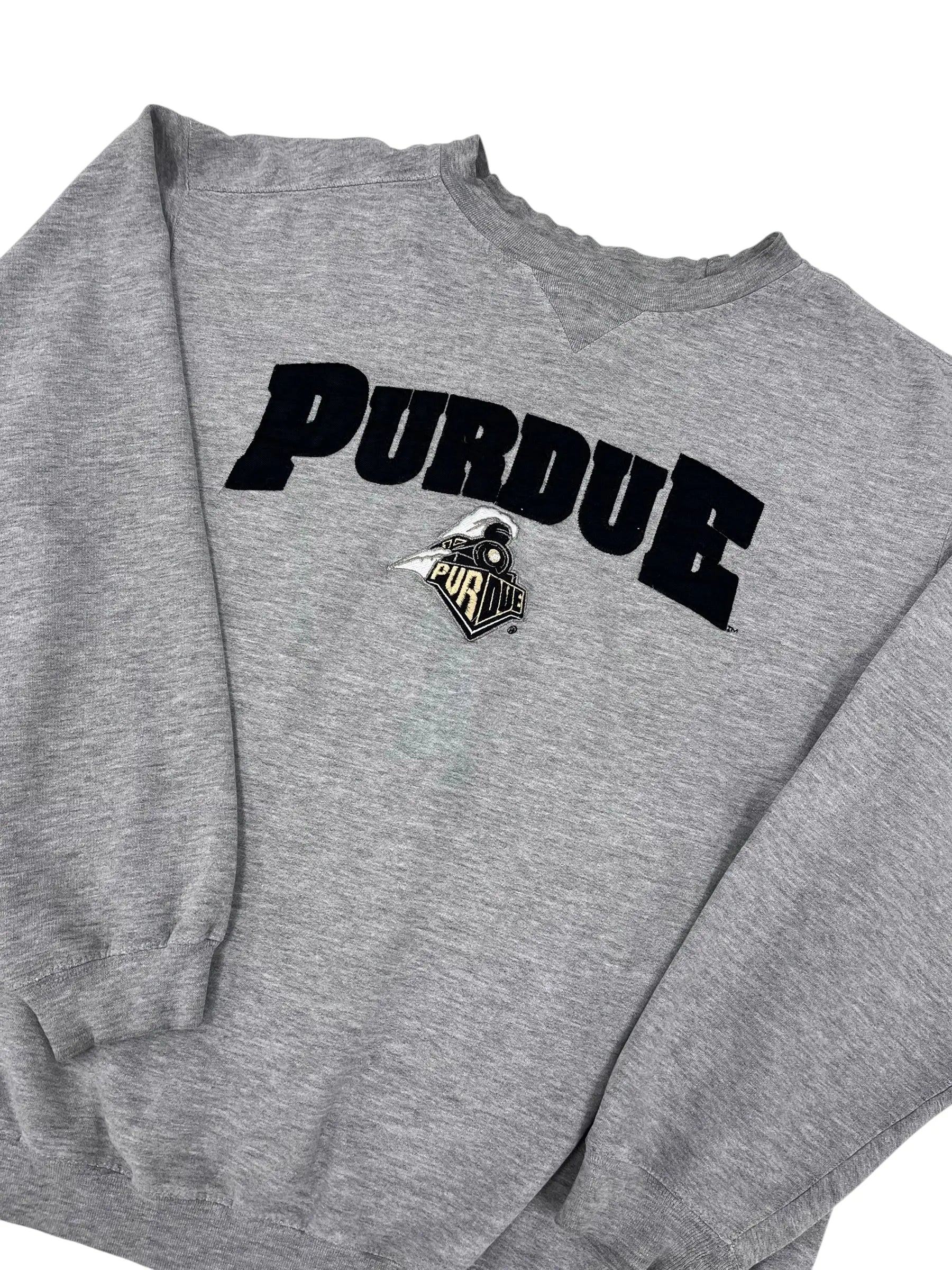 Vintage Y2K Purdue Embroidered Crewneck Sweatshirt - Boxy L Hammered Threads