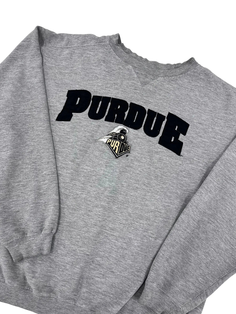 Vintage Y2K Purdue Embroidered Crewneck Sweatshirt - Boxy L Hammered Threads