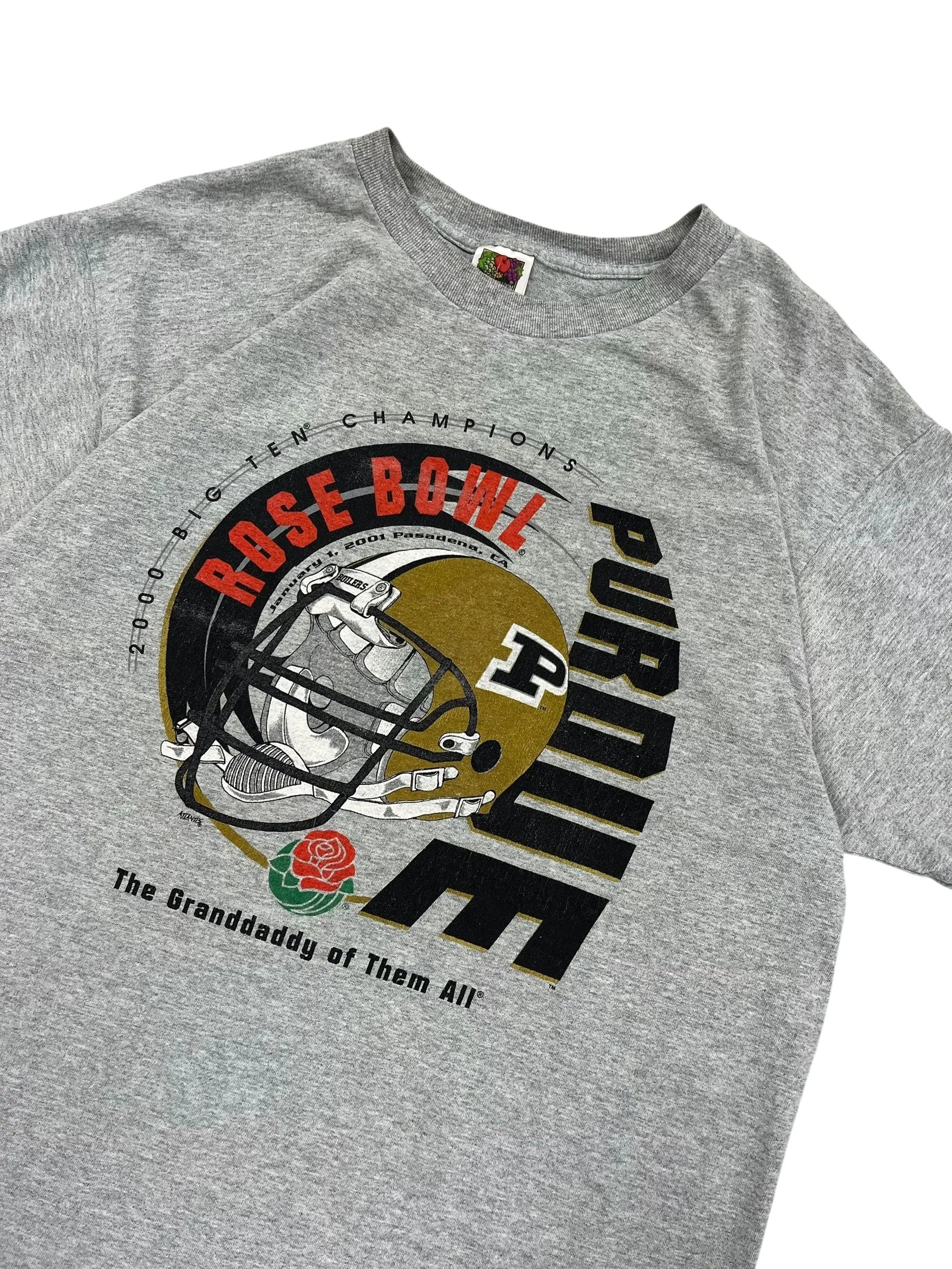 2001 Purdue Football Rose Bowl Graphic Tshirt - XL Hammered Threads