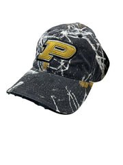 Y2K 2000s Purdue Embroidered Strap Back Hat. Pre distressed look Hammered Threads