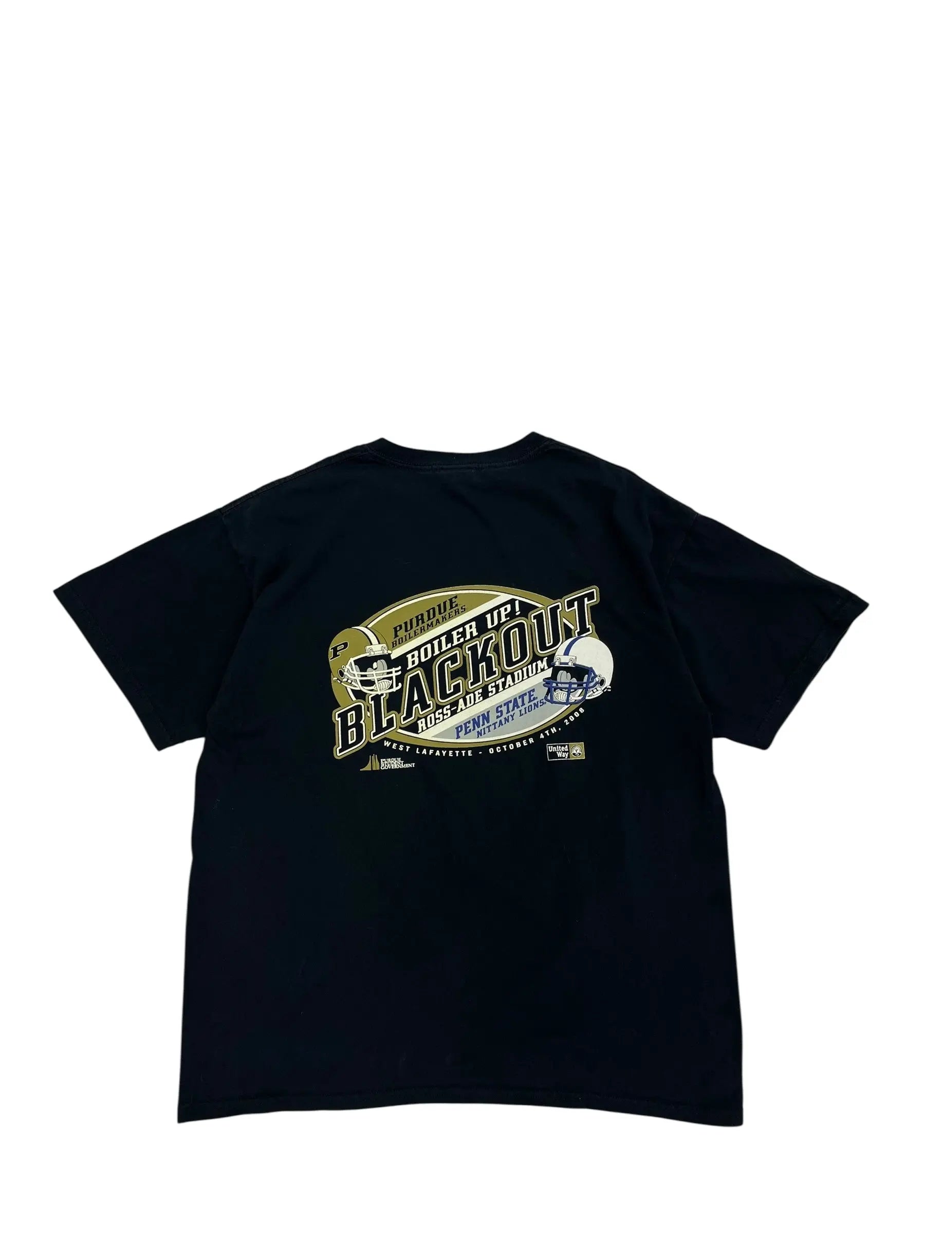 2008 Purdue Football Graphic Tshirt - L Hammered Threads