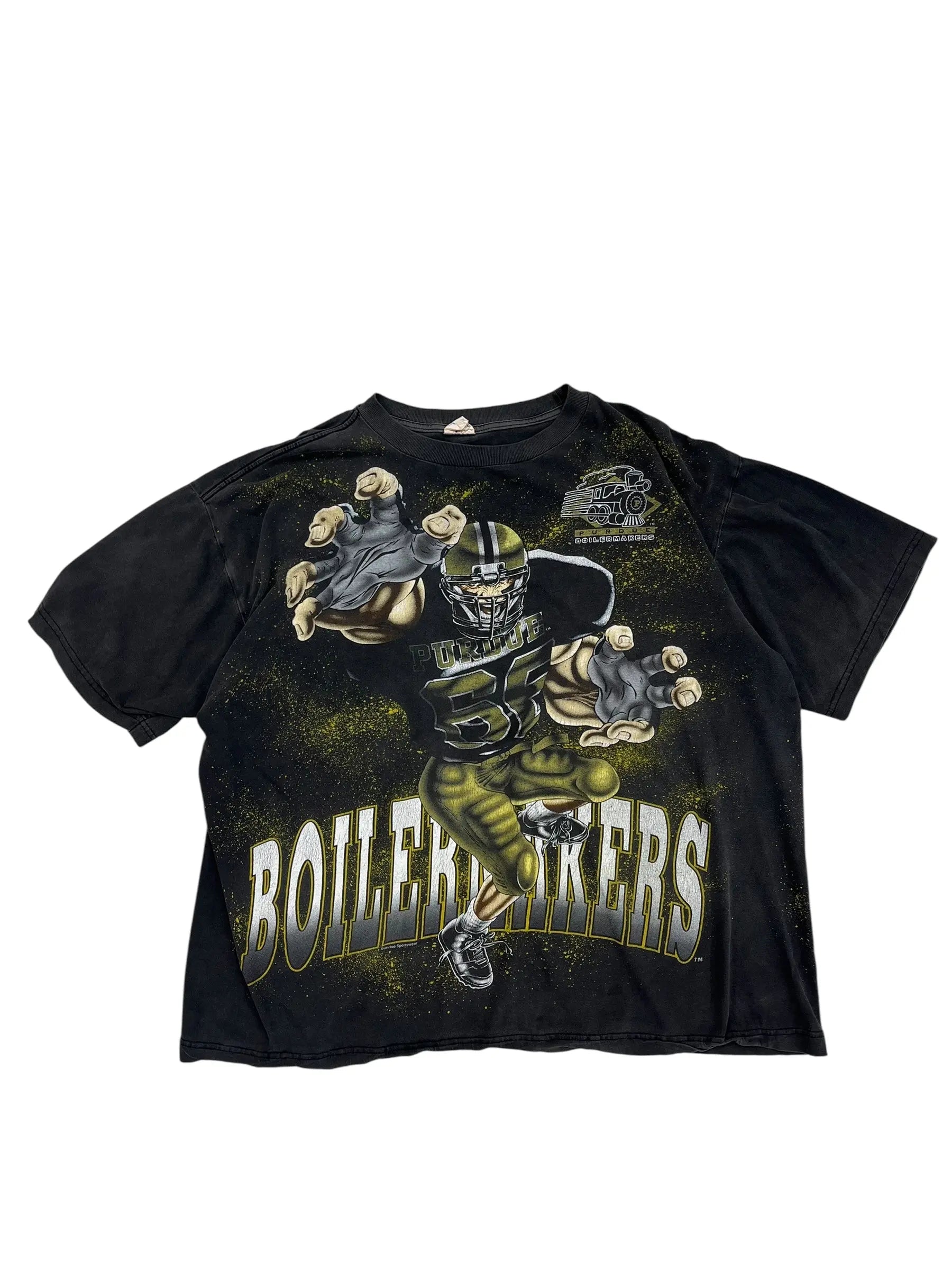 Vintage 90s Purdue Boilermakers Football Graphic Tshirt - XXL Hammered Threads