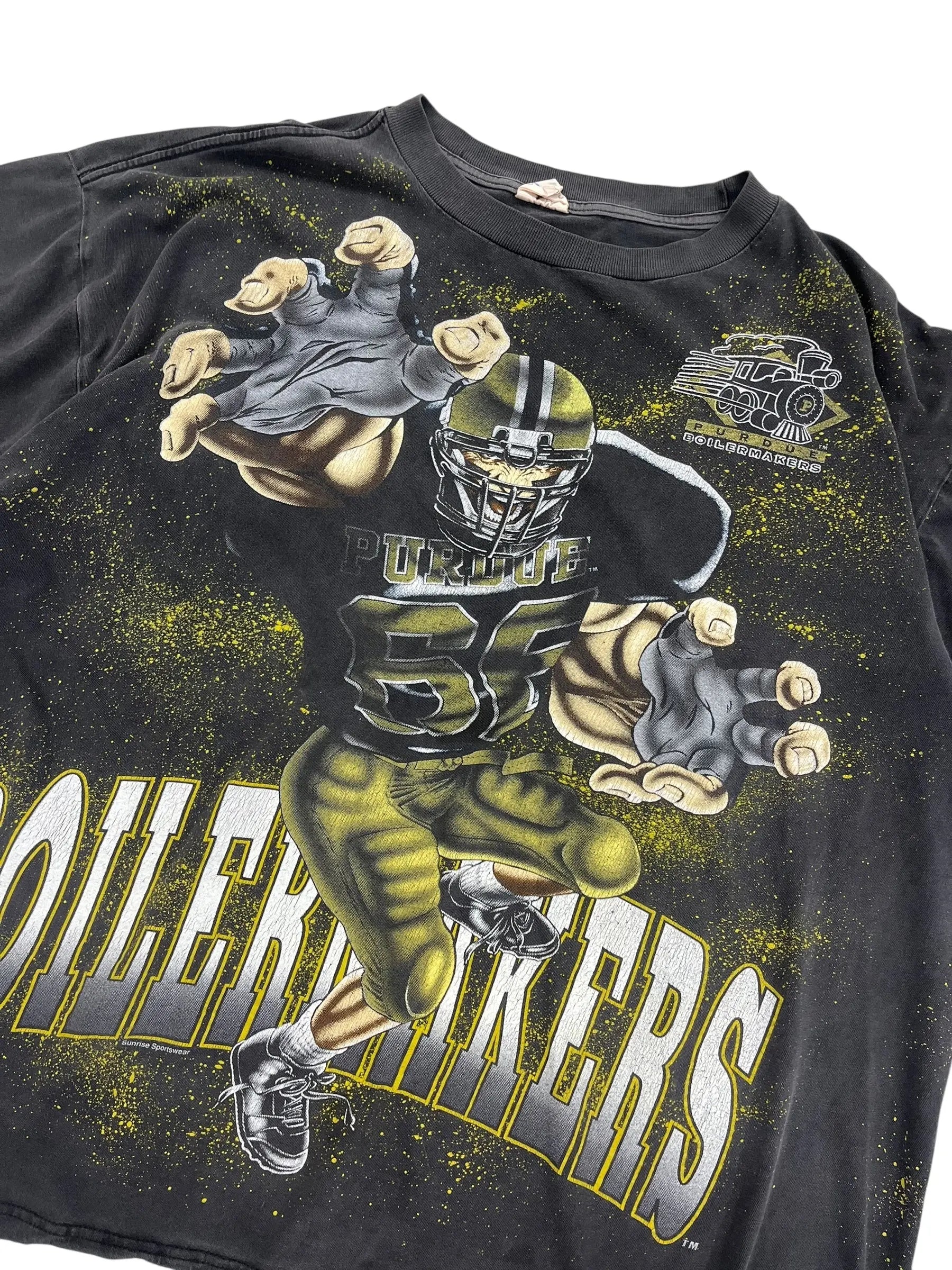 Vintage 90s Purdue Boilermakers Football Graphic Tshirt - XXL Hammered Threads