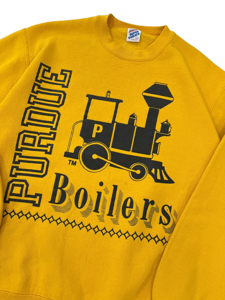 Vintage 90s Purdue Boilers Graphic Crewneck Sweatshirt - L Hammered Threads
