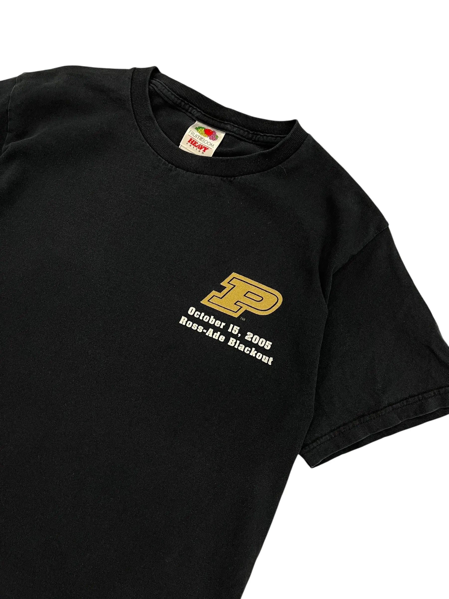 2005 Purdue Football Blackout Tshirt- S Hammered Threads