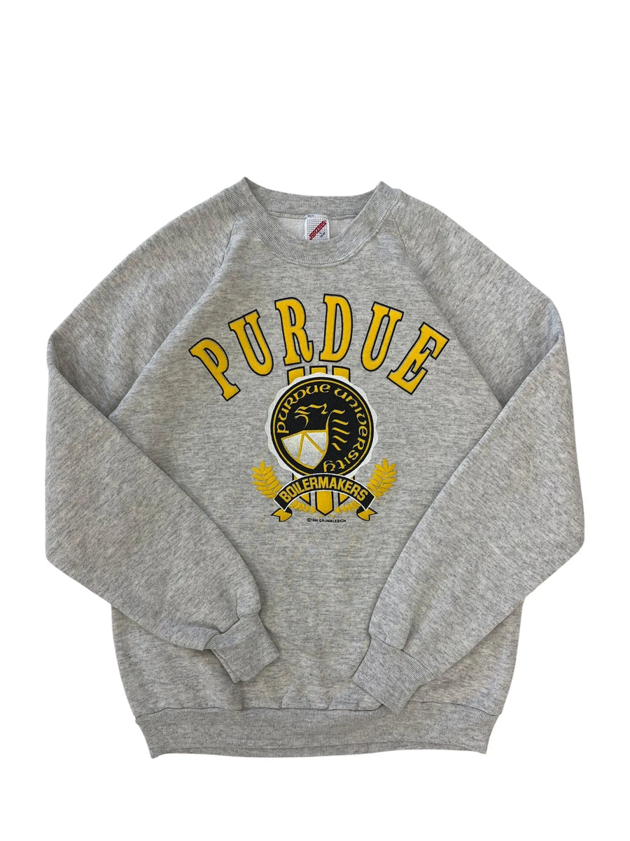 Vintage 80s Purdue University Graphic Crewneck Sweatshirt - L Hammered Threads