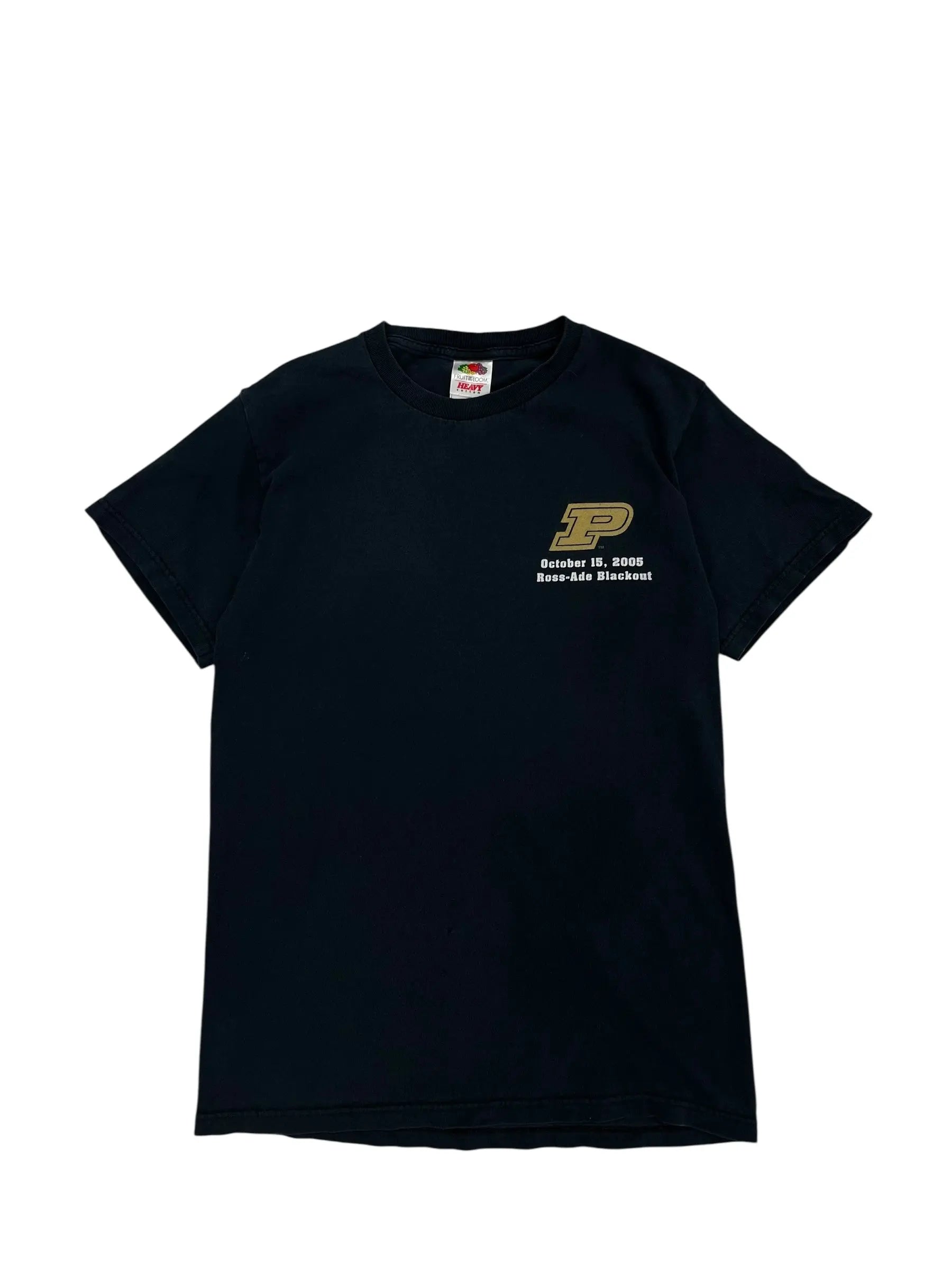 2005 Purdue Football Blackout Tshirt- S Hammered Threads