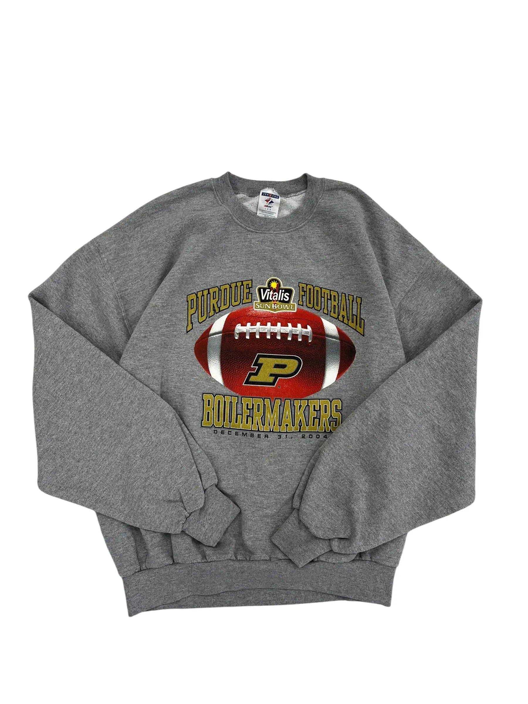 2004 Purdue Boilermakers Football Graphic Crewneck Sweatshirt - L Hammered Threads