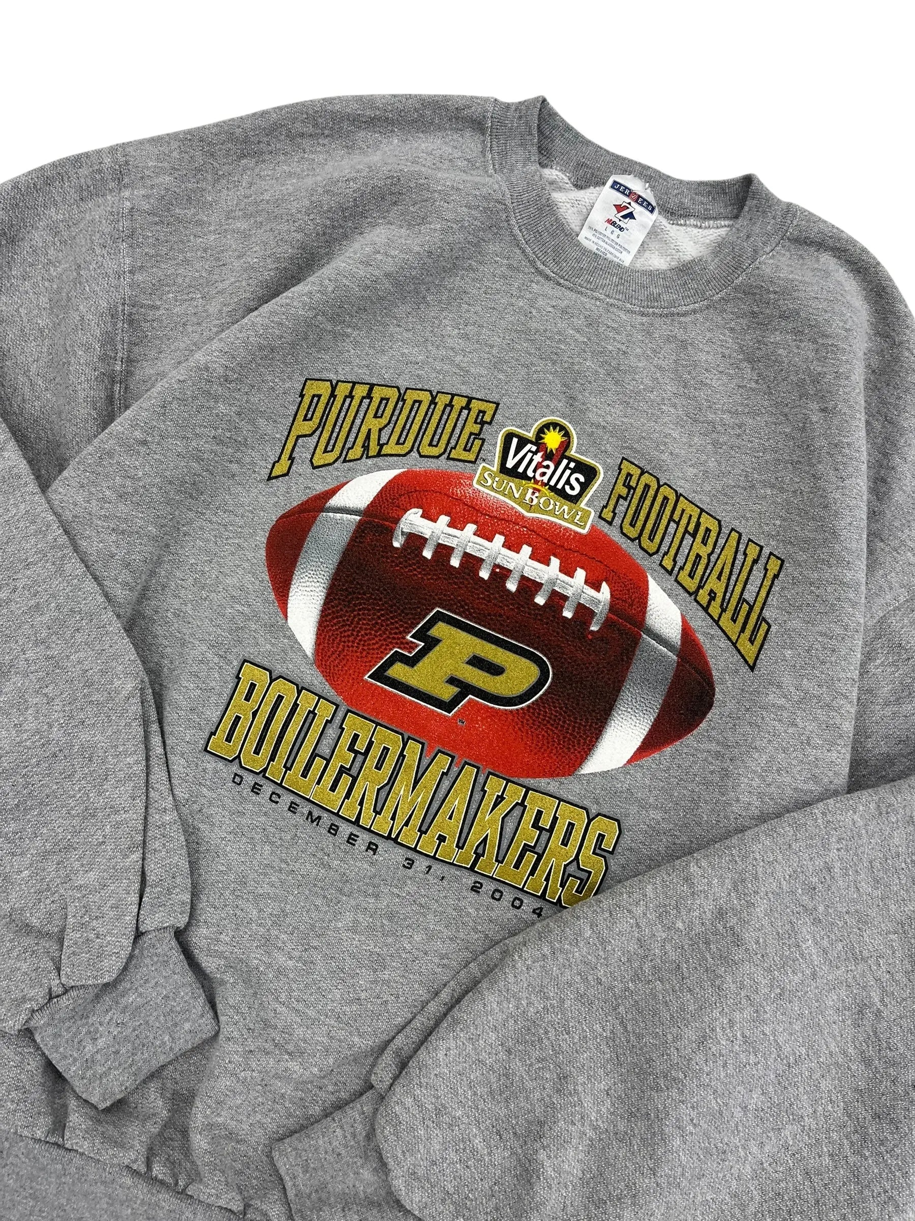 2004 Purdue Boilermakers Football Graphic Crewneck Sweatshirt - L Hammered Threads