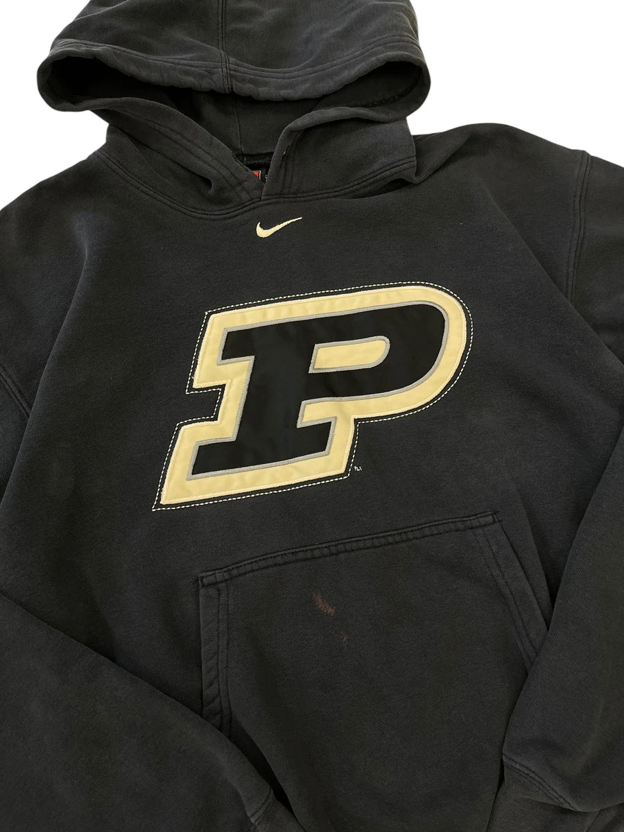 Y2K 2000s Purdue Nike Embroidered Hooded Sweatshirt - Boxy L Hammered Threads