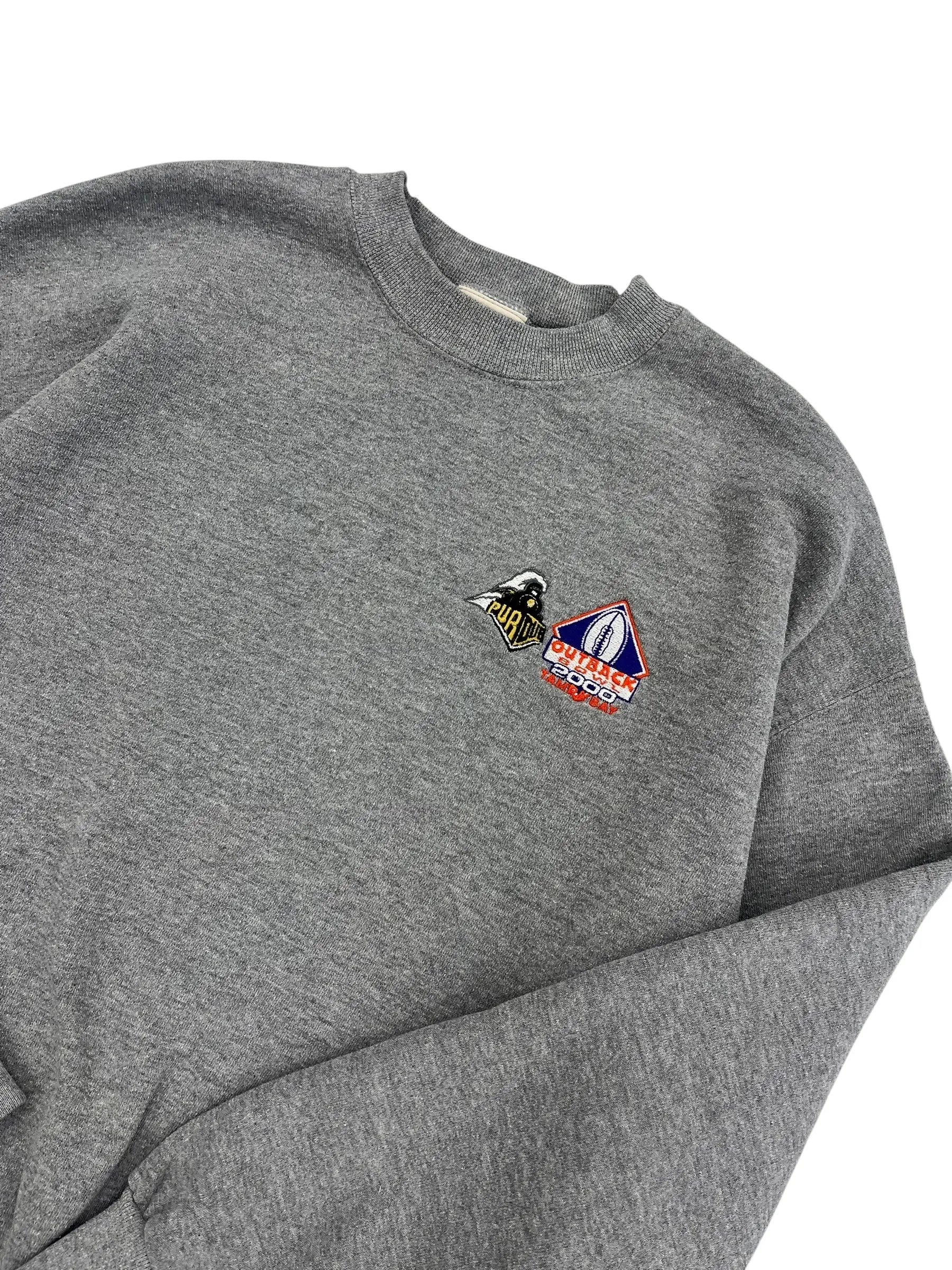 2000 Purdue Outback Bowl Football Embroidered Crewneck Sweatshirt - L Hammered Threads