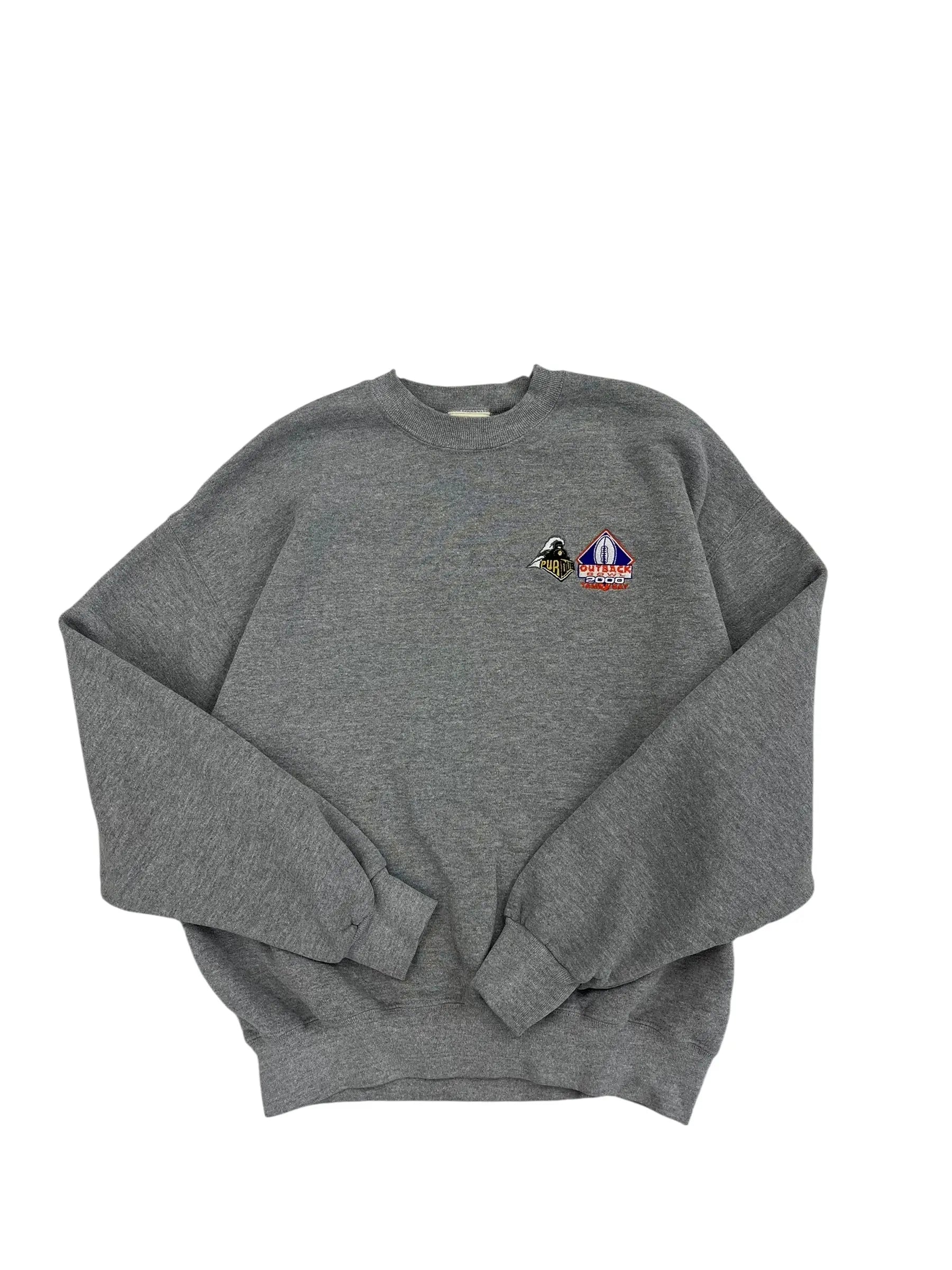 2000 Purdue Outback Bowl Football Embroidered Crewneck Sweatshirt - L Hammered Threads