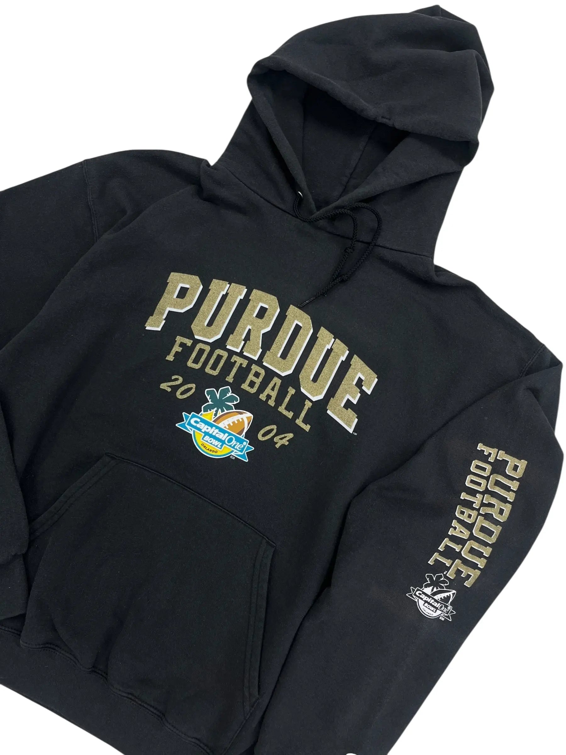 2004 Purdue Football Graphic Hooded Sweatshirt - L Hammered Threads