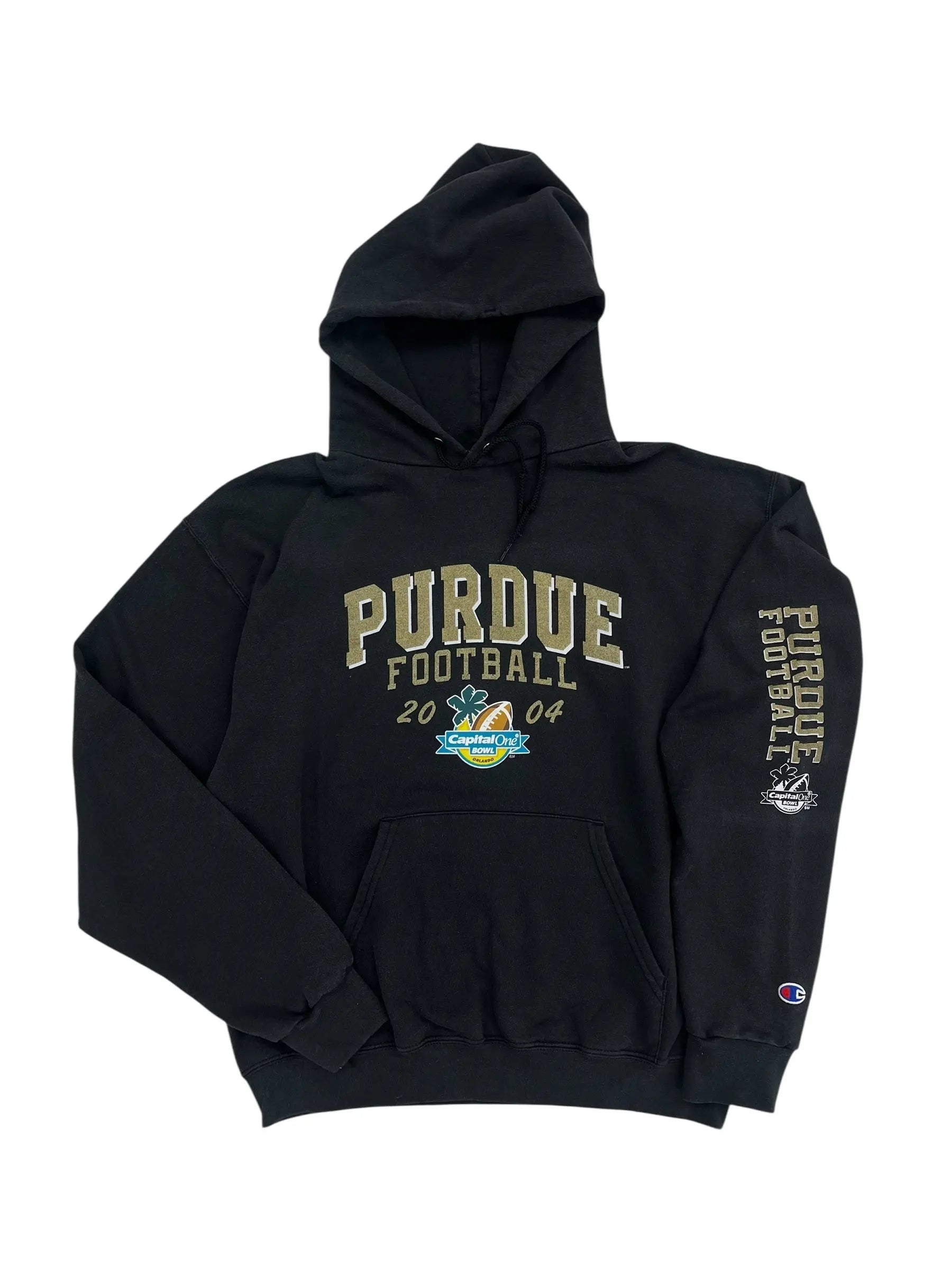 2004 Purdue Football Graphic Hooded Sweatshirt - L Hammered Threads