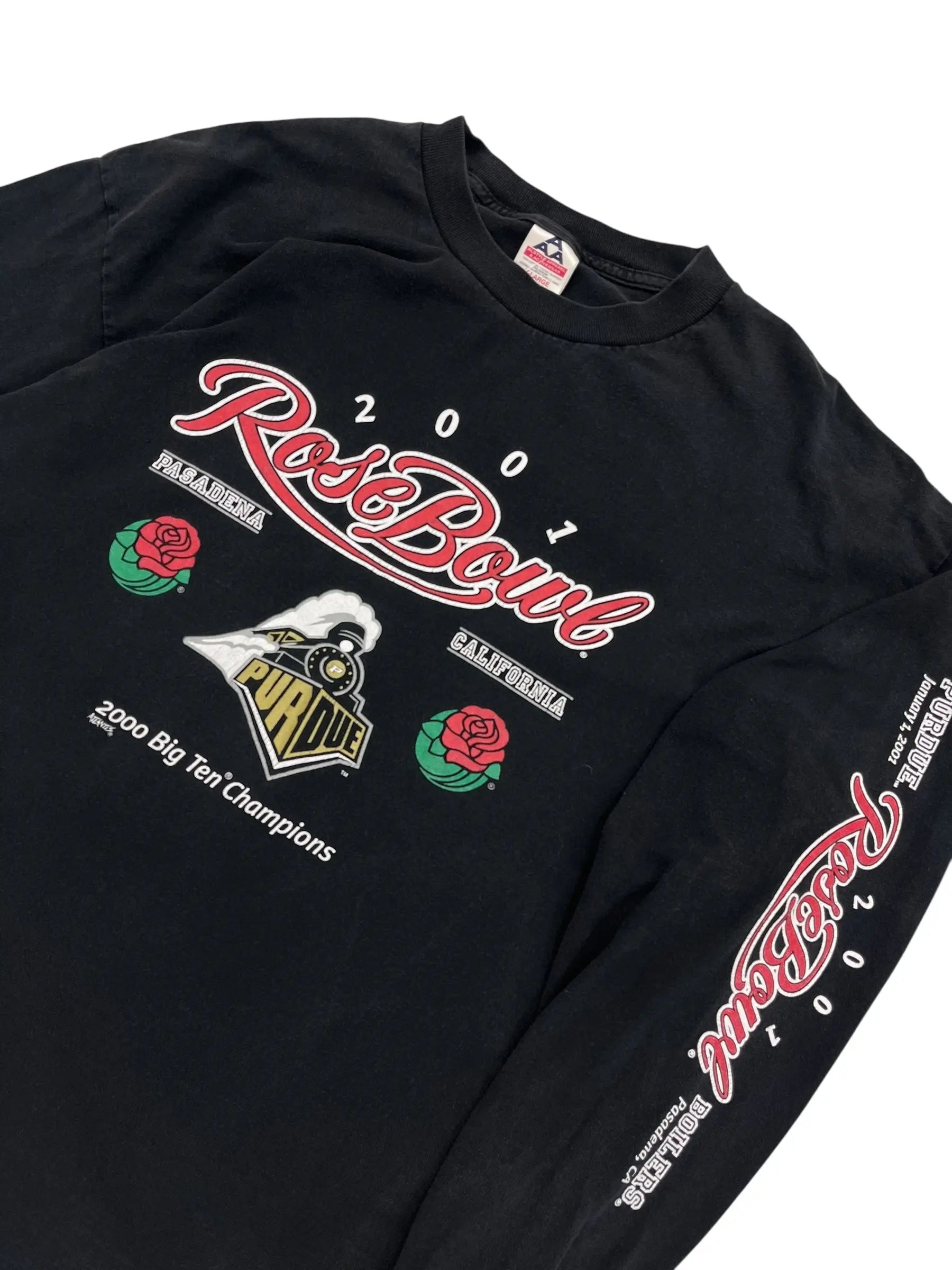 2001 Purdue Football Rose Bowl Graphic Long Sleeve Shirt - XL Hammered Threads