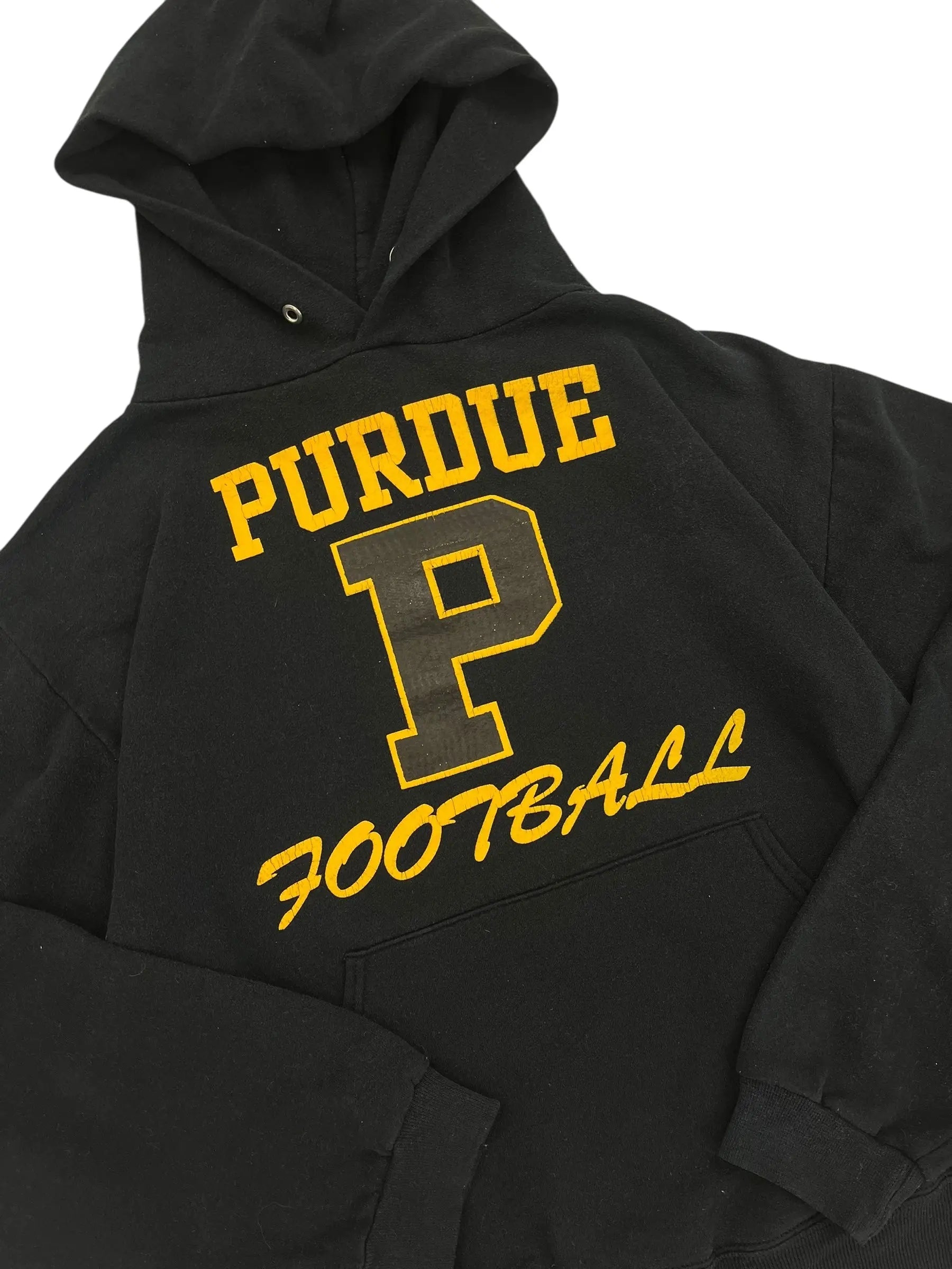 Y2K 2000s Purdue Football Graphic Hooded Sweatshirt - Boxy L Hammered Threads