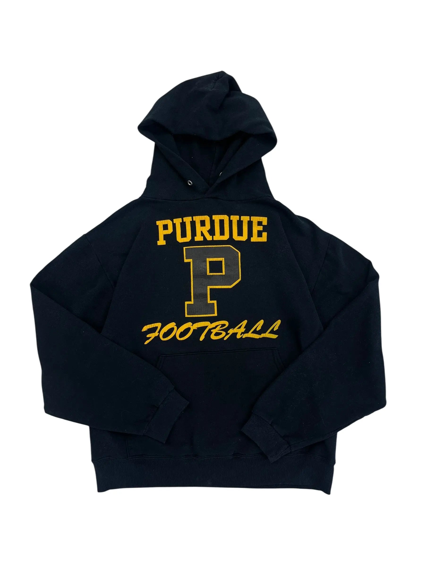 Y2K 2000s Purdue Football Graphic Hooded Sweatshirt - Boxy L Hammered Threads