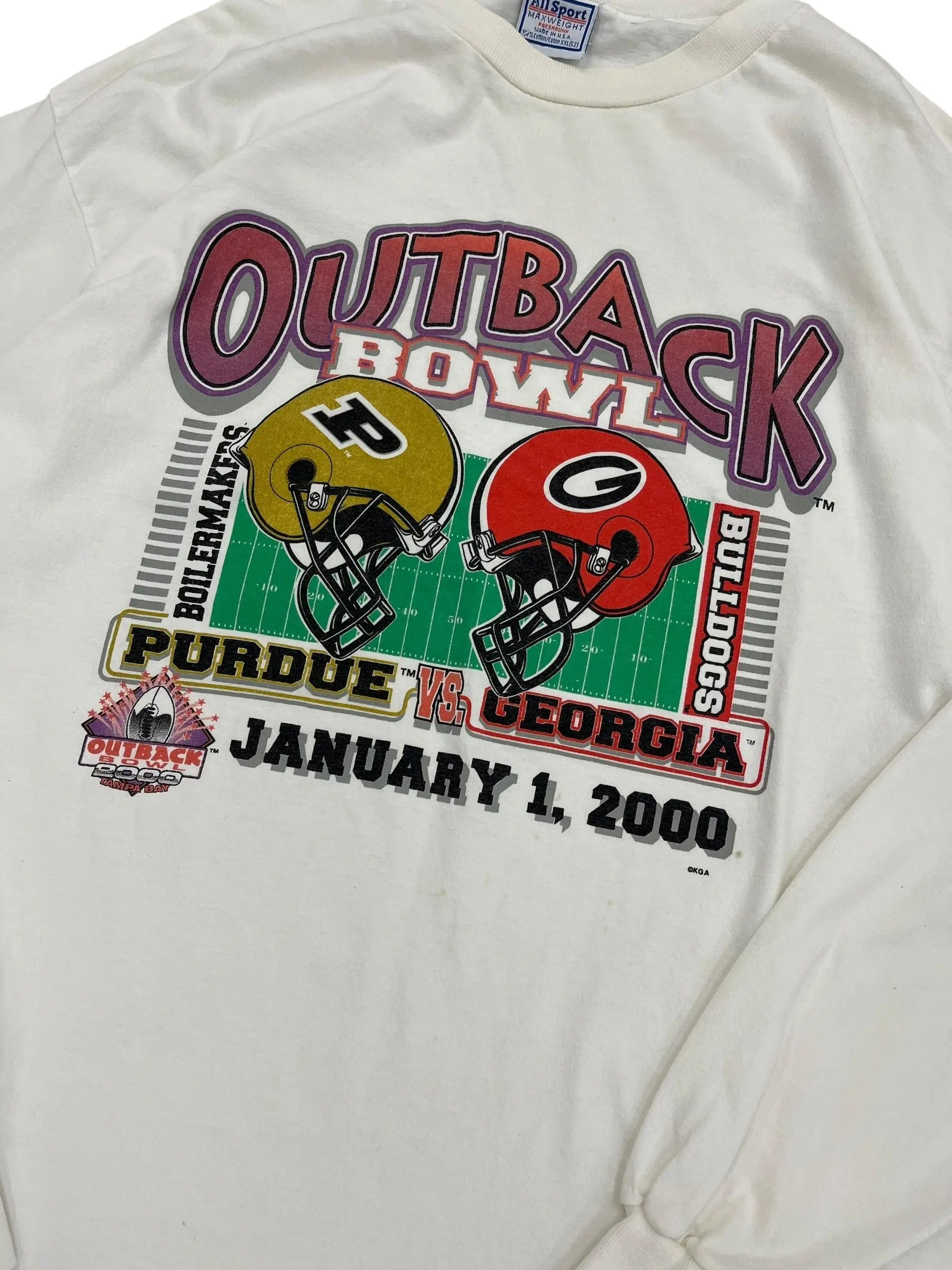 2000 Purdue Football Outback Bowl Graphic Long Sleeve Shirt - XXL Hammered Threads