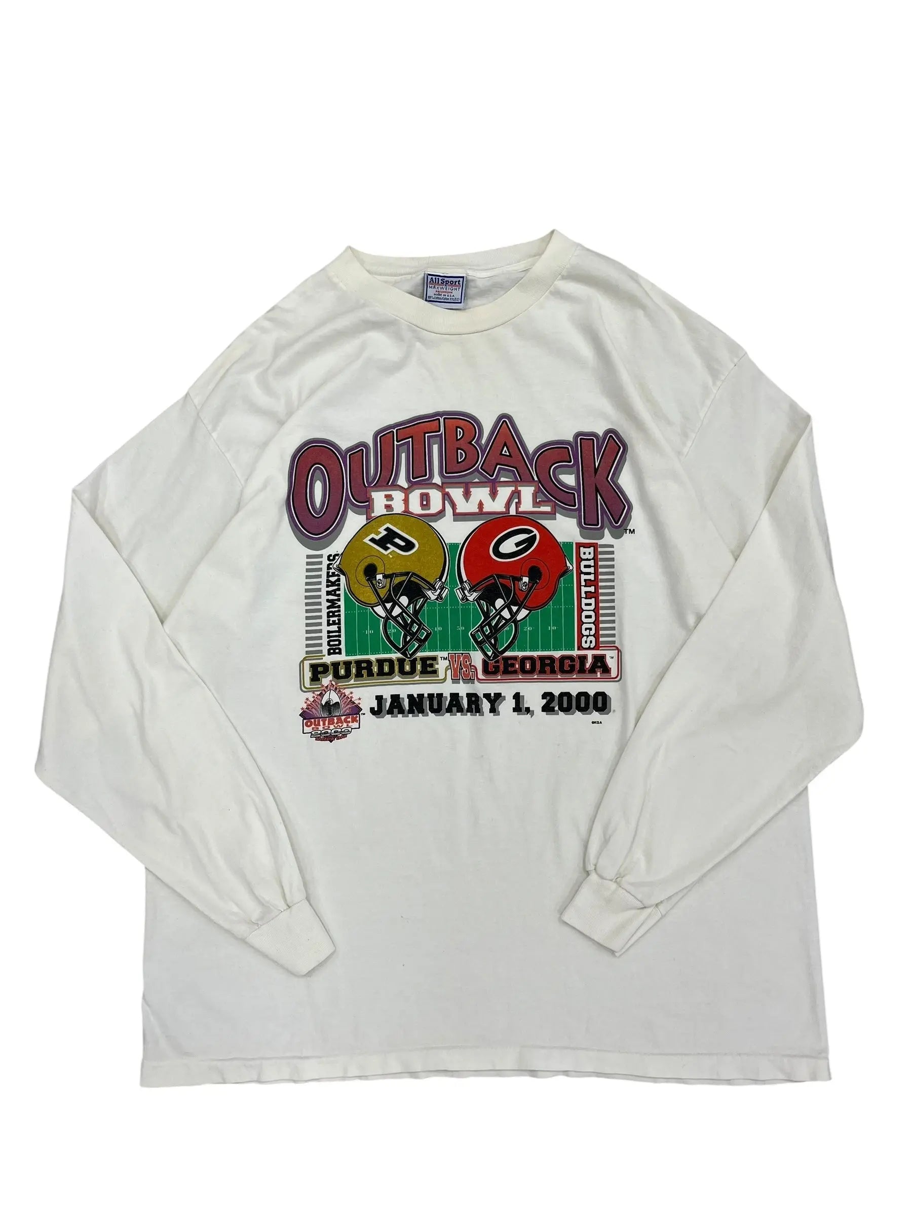 2000 Purdue Football Outback Bowl Graphic Long Sleeve Shirt - XXL Hammered Threads