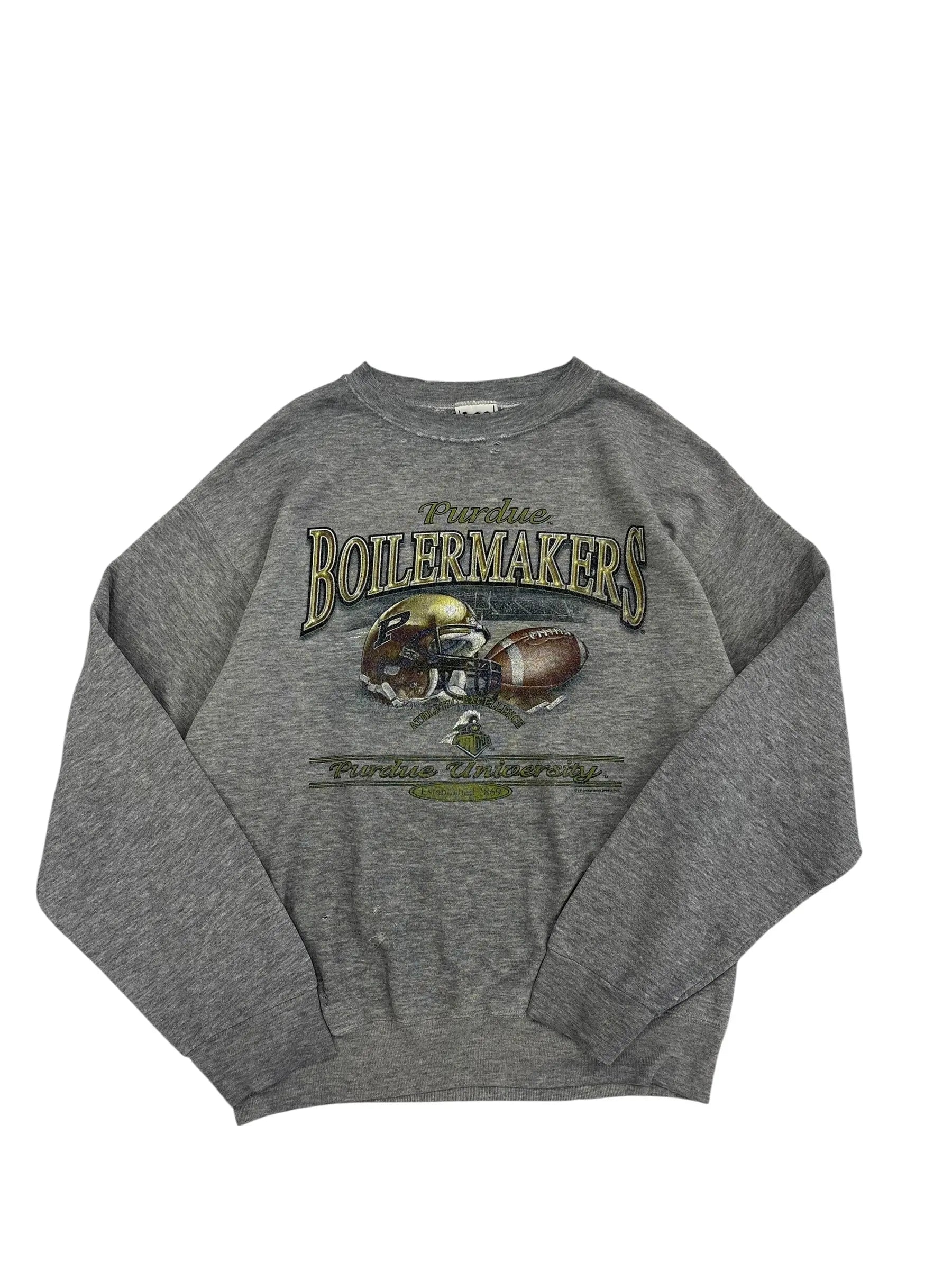 Vintage 90s Purdue University Boilermakers Football Graphic Crewneck Sweatshirt - XL Hammered Threads