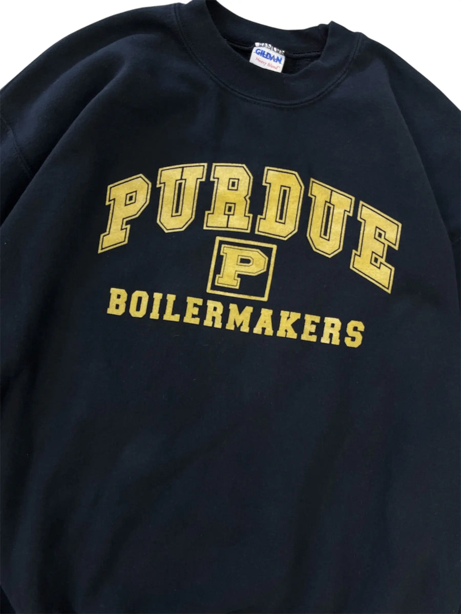 Y2K 2000s Purdue Boilermakers Graphic Crewneck Sweatshirt - L Hammered Threads