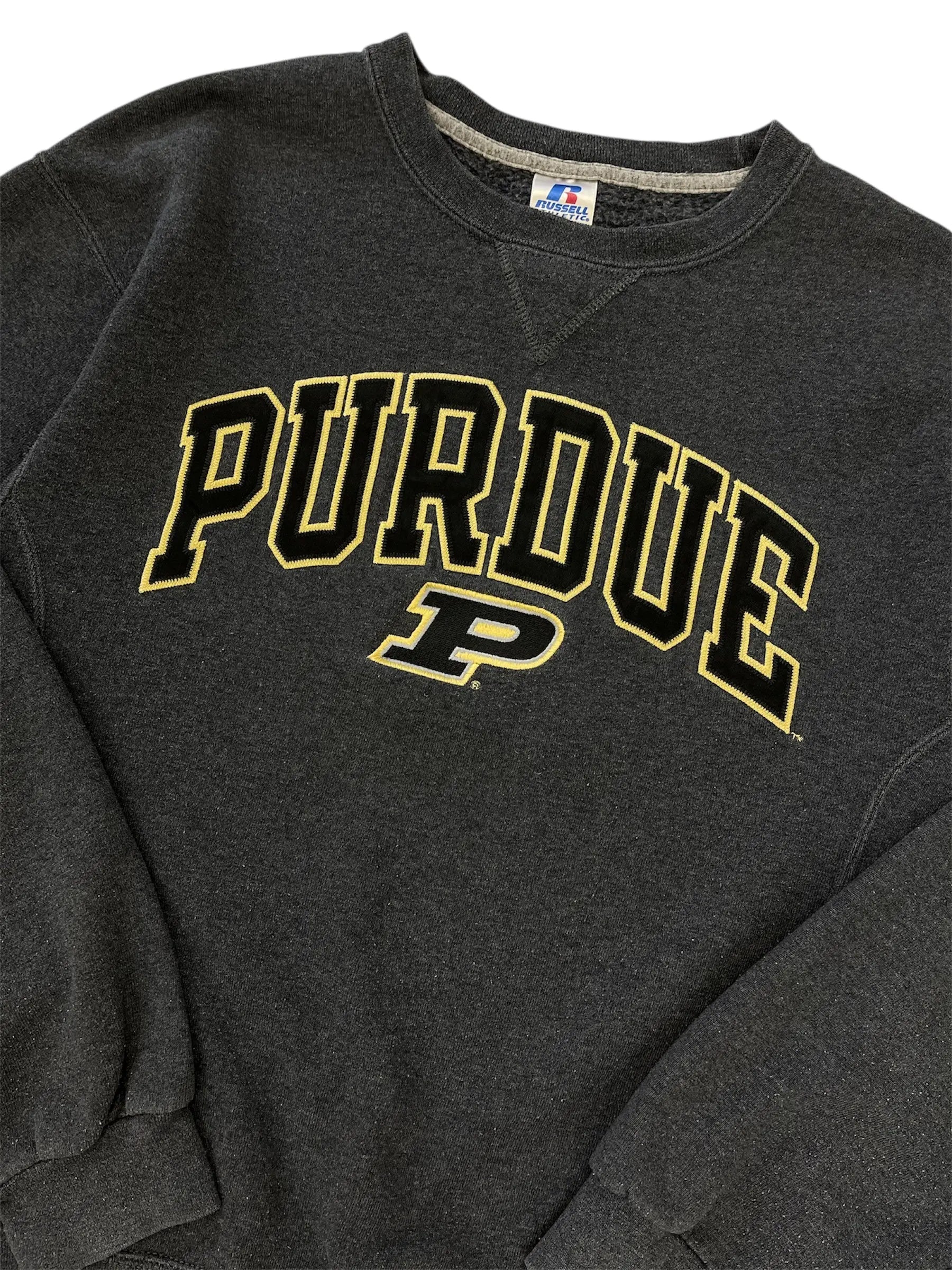 Y2K 2000s Purdue Embroidered Crewneck Sweatshirt - M Hammered Threads