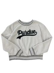 New Age Purdue Fleece Embroidered Crewneck Sweatshirt -  L Hammered Threads