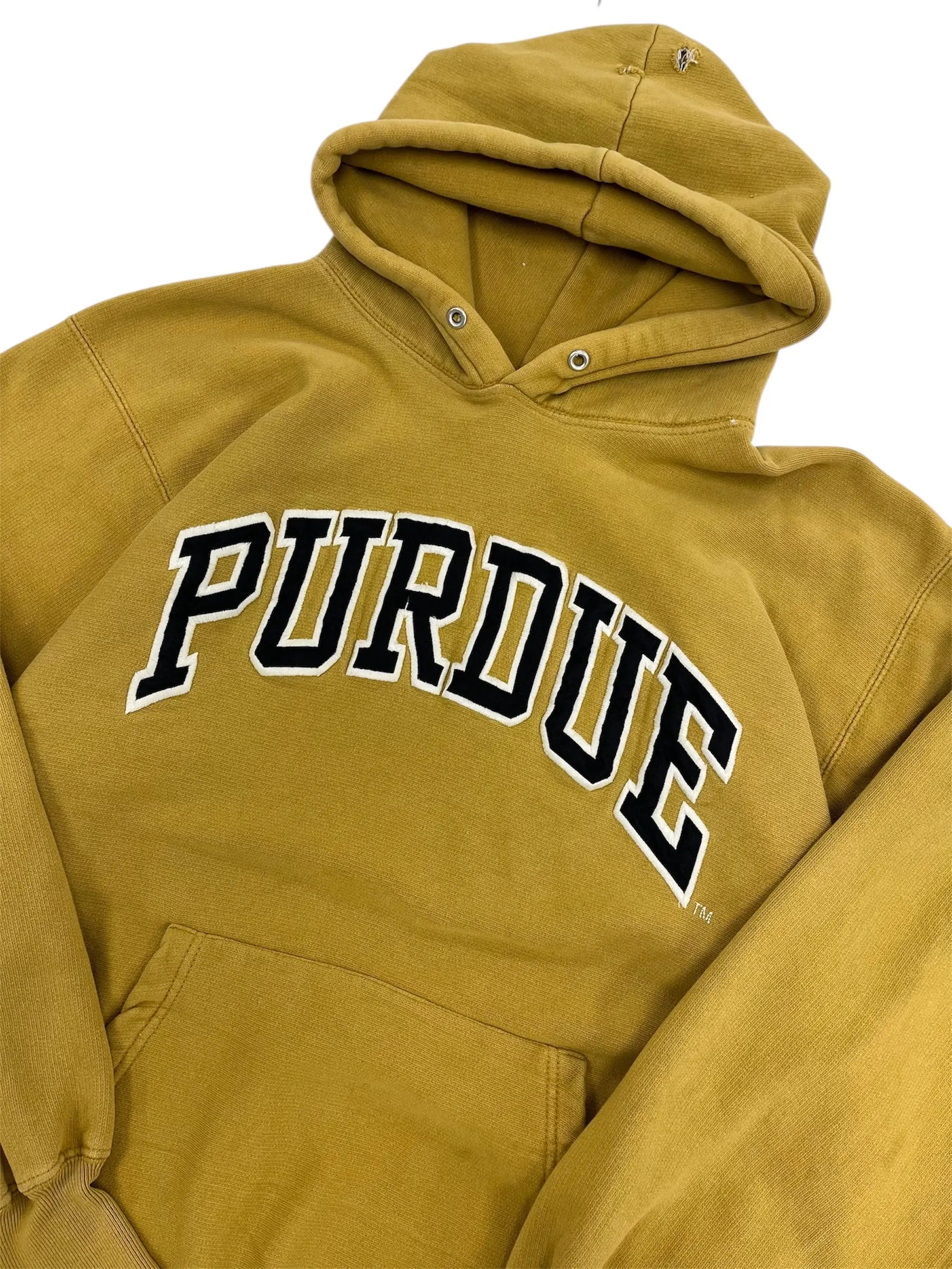 Vintage 90s Purdue Embroidered Hooded Sweatshirt - L Hammered Threads