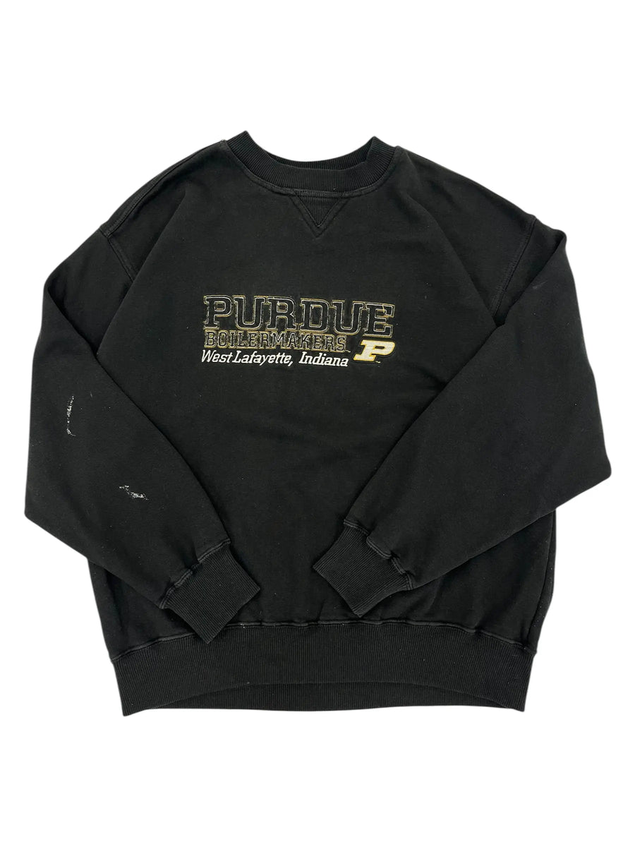 Vintage 90s Purdue Boilermakers West Lafayette Indiana Embroidered Crewneck Sweatshirt - L Hammered Threads