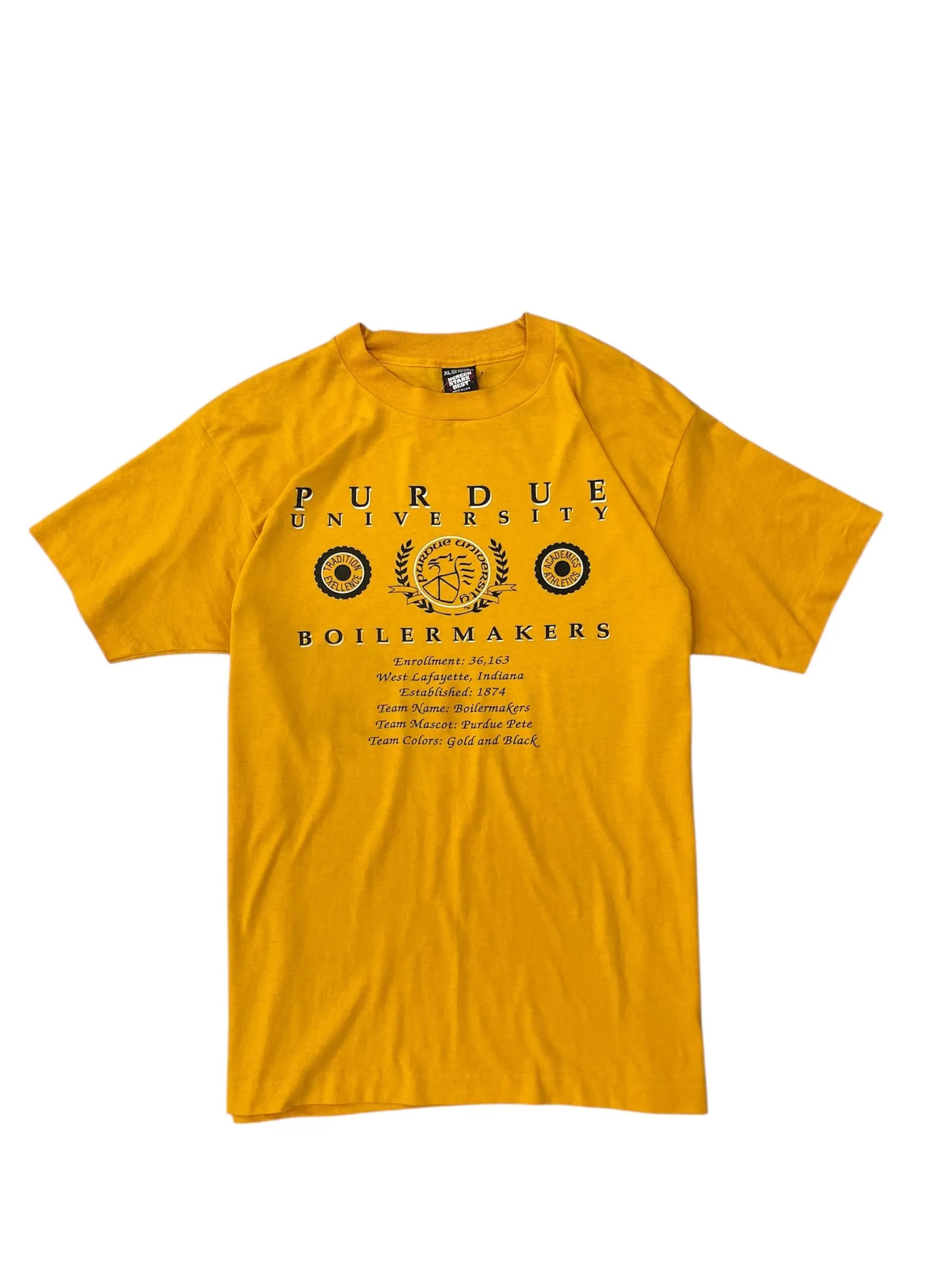 Vintage 90s Purdue University Boilermakers Graphic Tshirt - L/XL Hammered Threads