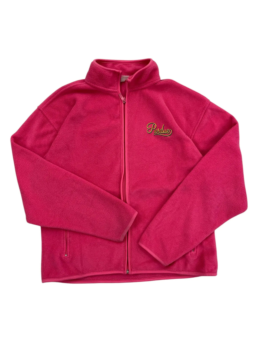 Y2K 2000s Purdue Embroidered Fleece Jacket - M Hammered Threads