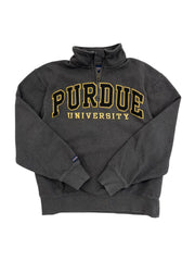 Y2K 2000s Purdue University Embroidered 1/4 Zip Pullover - M/L Hammered Threads