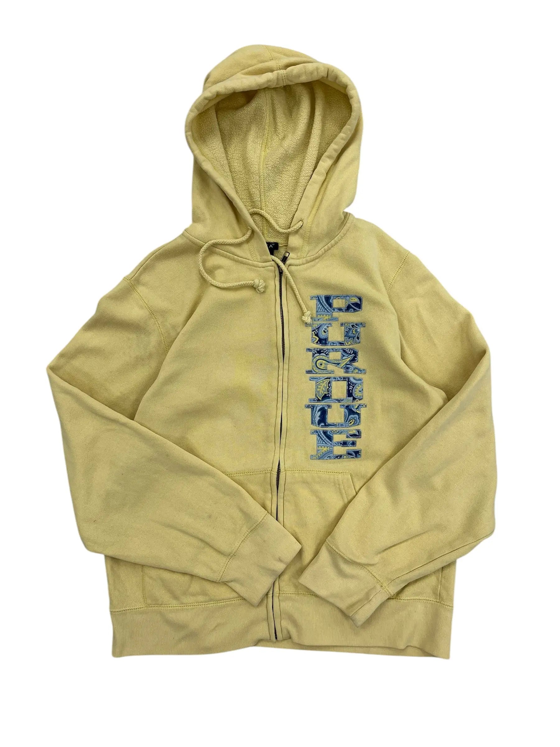 Y2K 2000s Women's Purdue Embroidered Zip Up Hooded jacket - L Hammered Threads