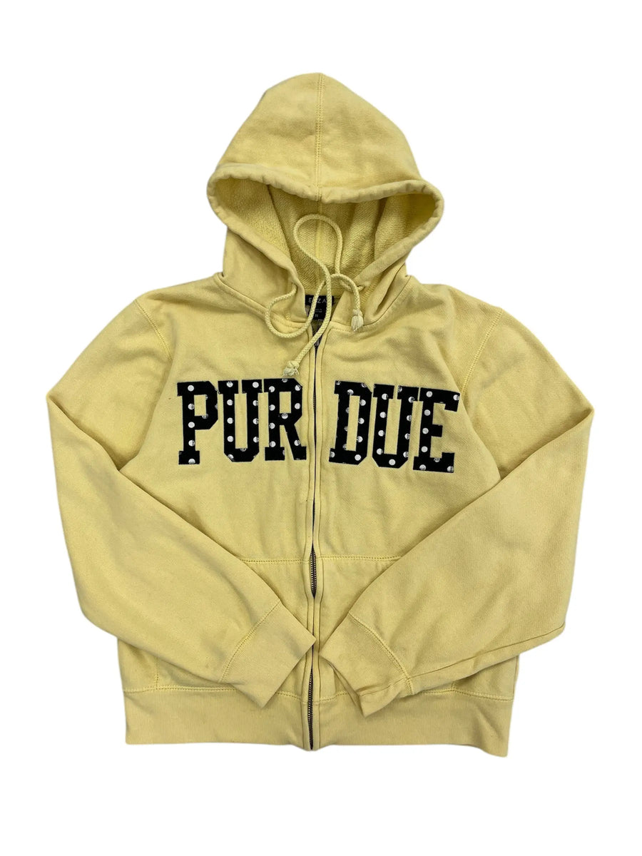 Y2K 2000s Purdue Embroidered Hooded Jacket - M Hammered Threads