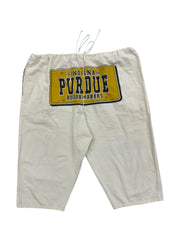 Vintage 90s Purdue University Boilermakers Graphic Linen Shorts - XL Hammered Threads