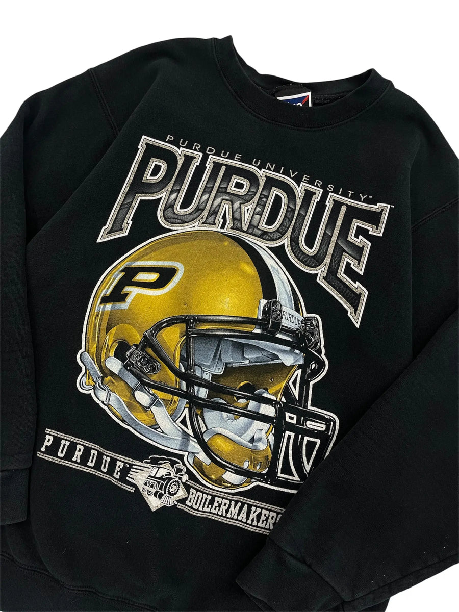 Vintage 90s Purdue University Boilermakers Football Graphic Crewneck Sweatshirt - M Hammered Threads